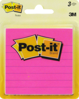 PostIt Notes 3 in x 3 in Lined Assorted Colors 3 Pack 150 Sheets