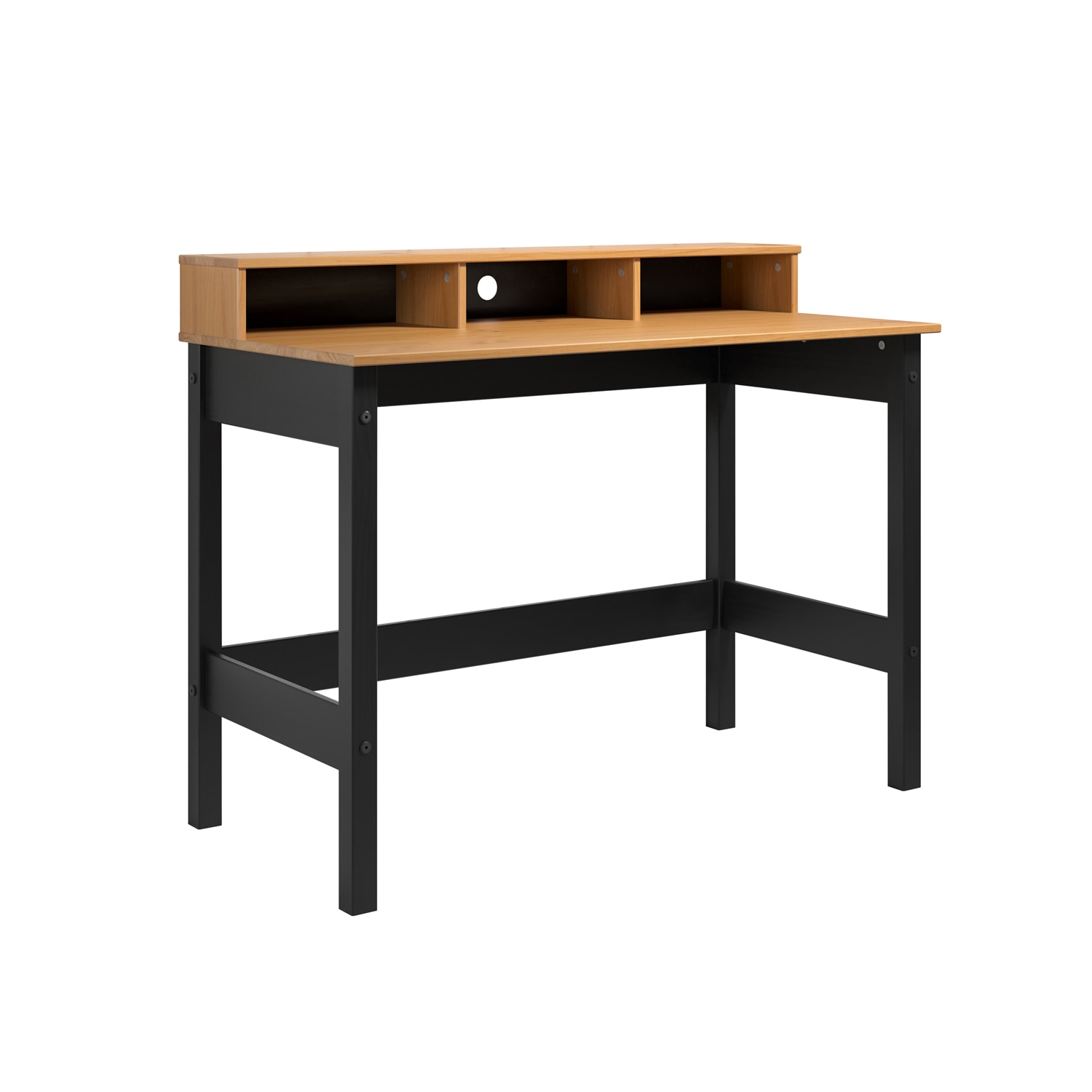 Trendfurn Campus Collection Cubby Desk Black & Natural Honey Finish