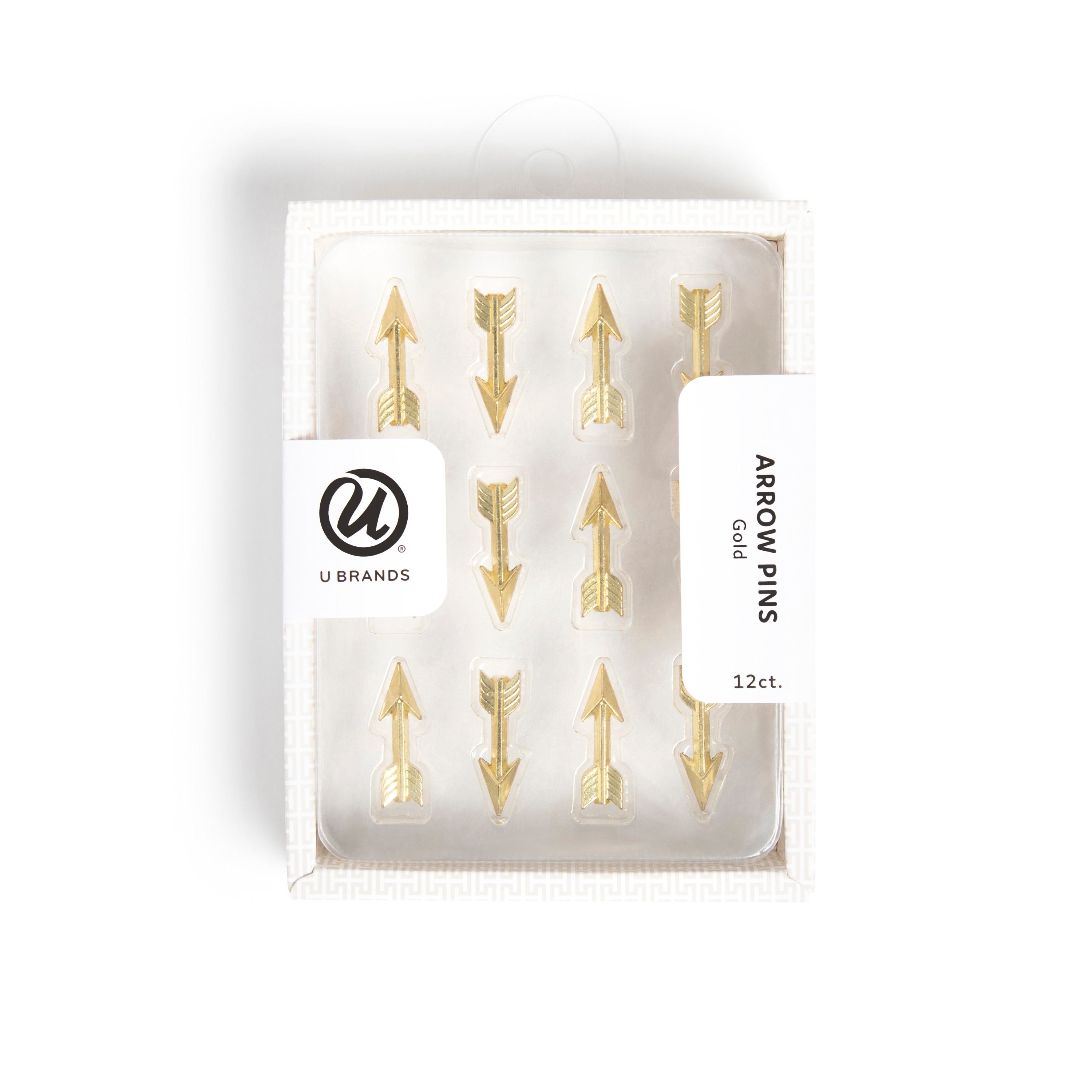 U Brands Arrow Push Pins Gold Set Of 12 Pins