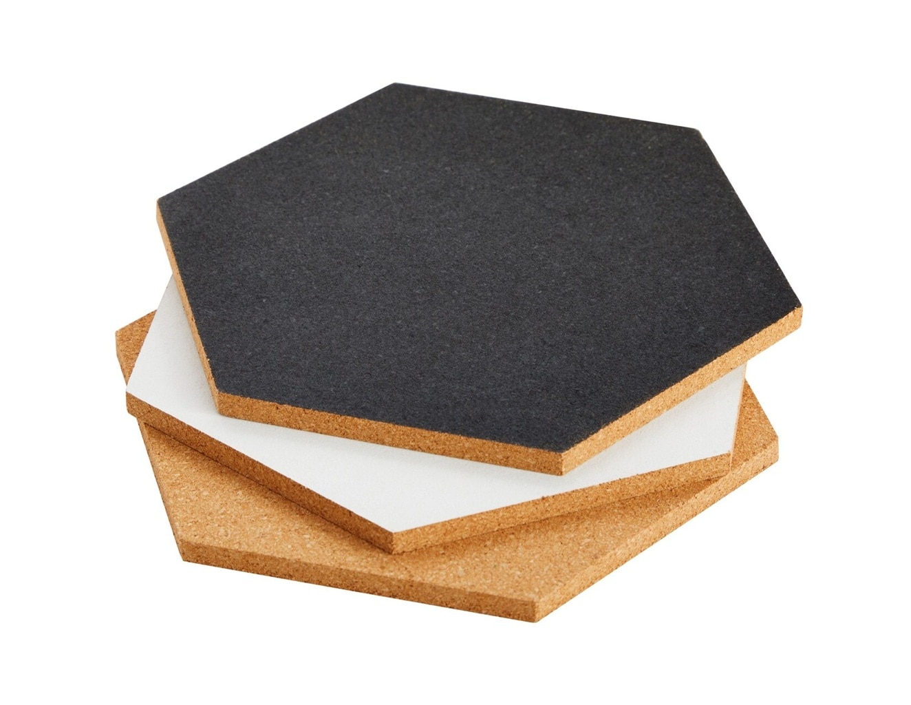 U Brands 3ct Hexagon Cork Bulletin Board Tiles: Small Corkboard for Wall Dorm Bulletin Board