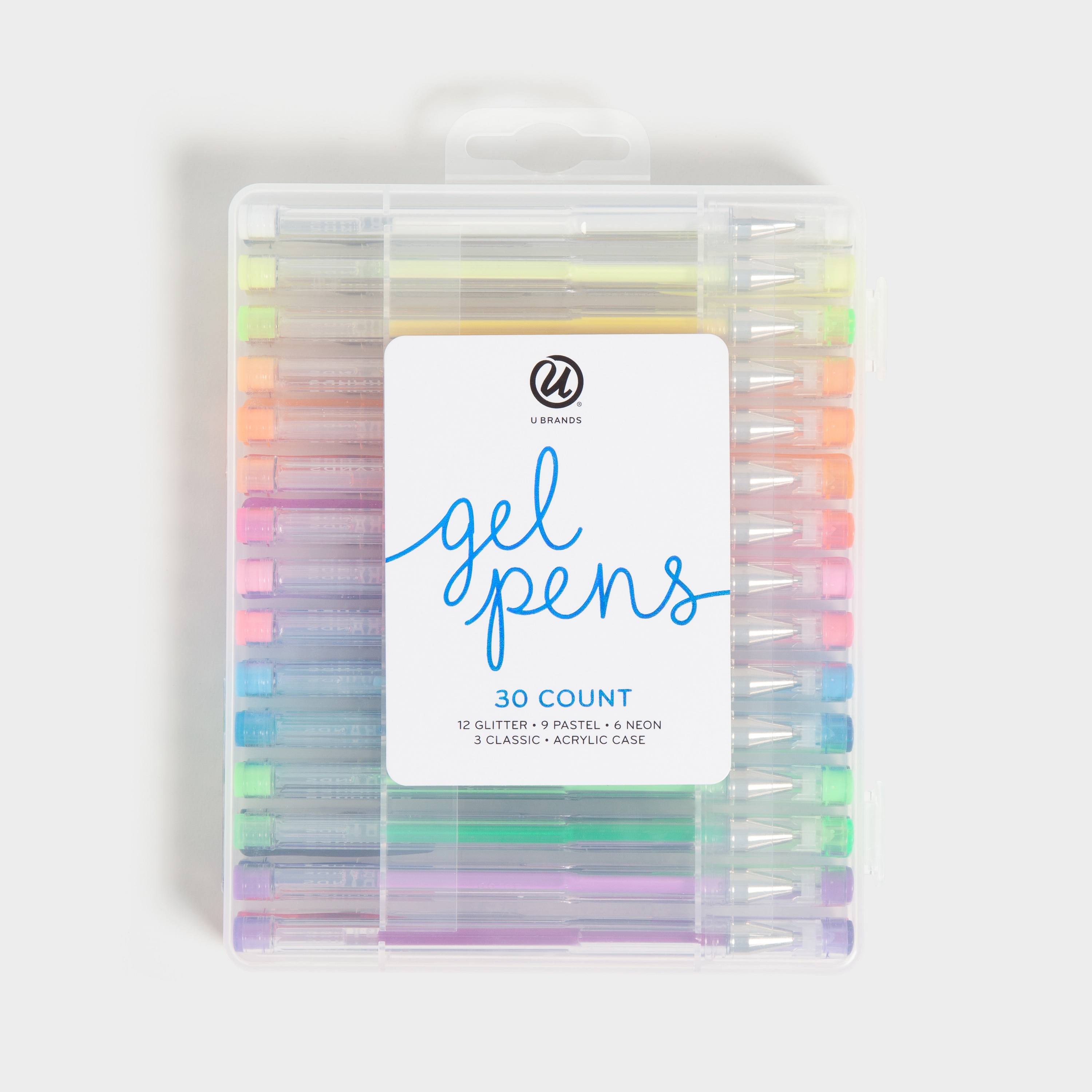 U Brands 30ct Gel Pens in Case 0.7mm Glitter & Colored Pens