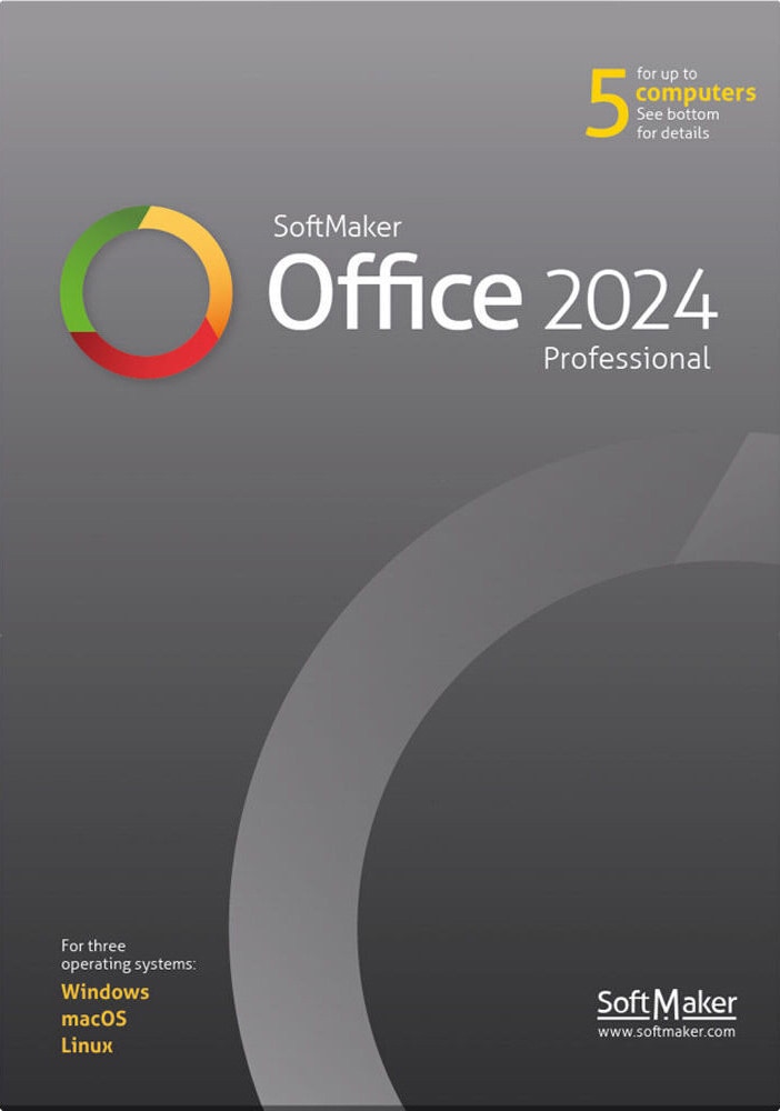 SoftMaker Office Professional 2024 for Mac/Windows - 5 Computers