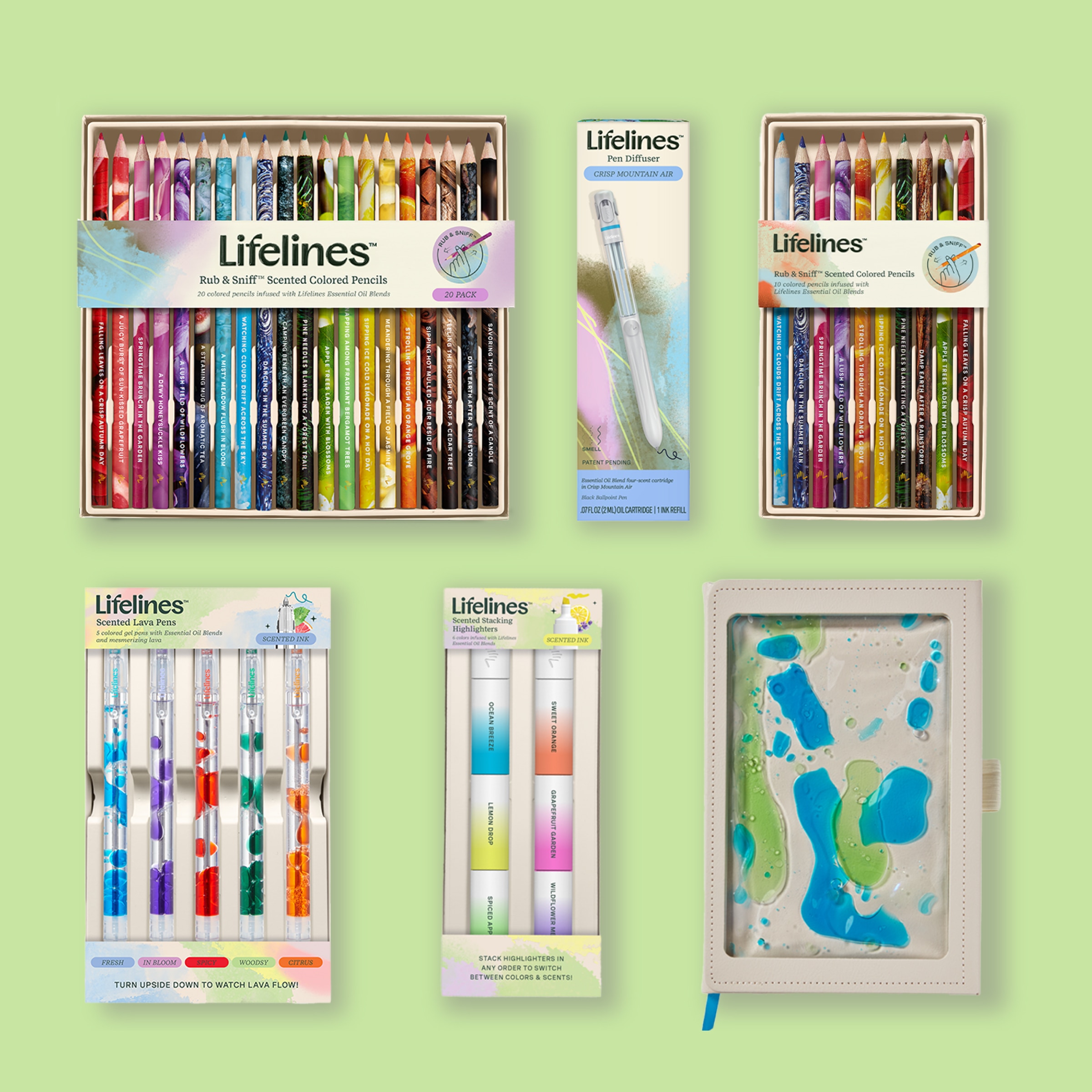 Lifelines Scented Lava Pen Set - 2-Pack (Pink / Purple)