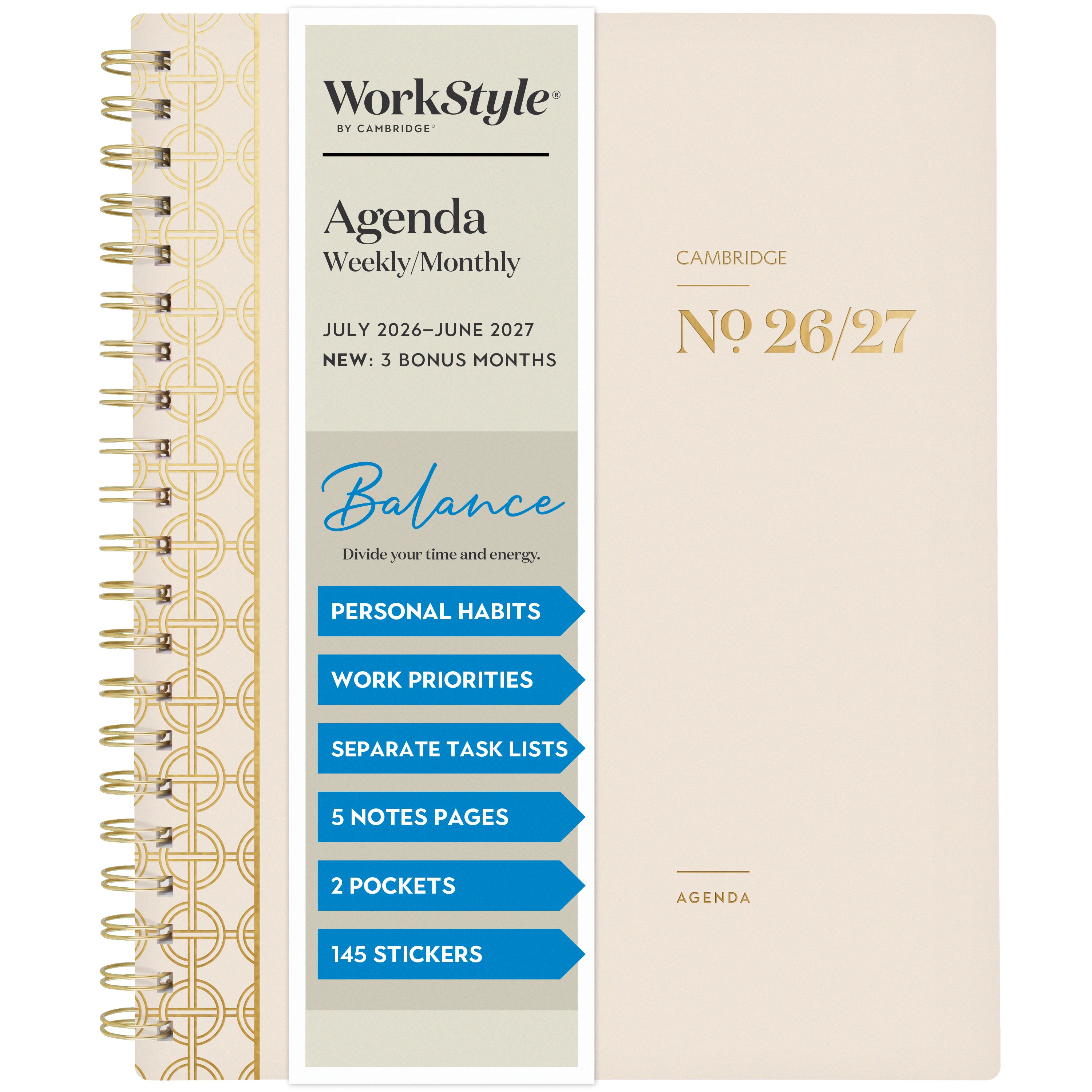 Cambridge(R) WorkStyle(R) Balance Academic Weekly Monthly Planner