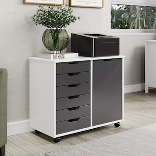 Trendfurn Multiple Drawer Roll Cart Cabinet With 1 Door