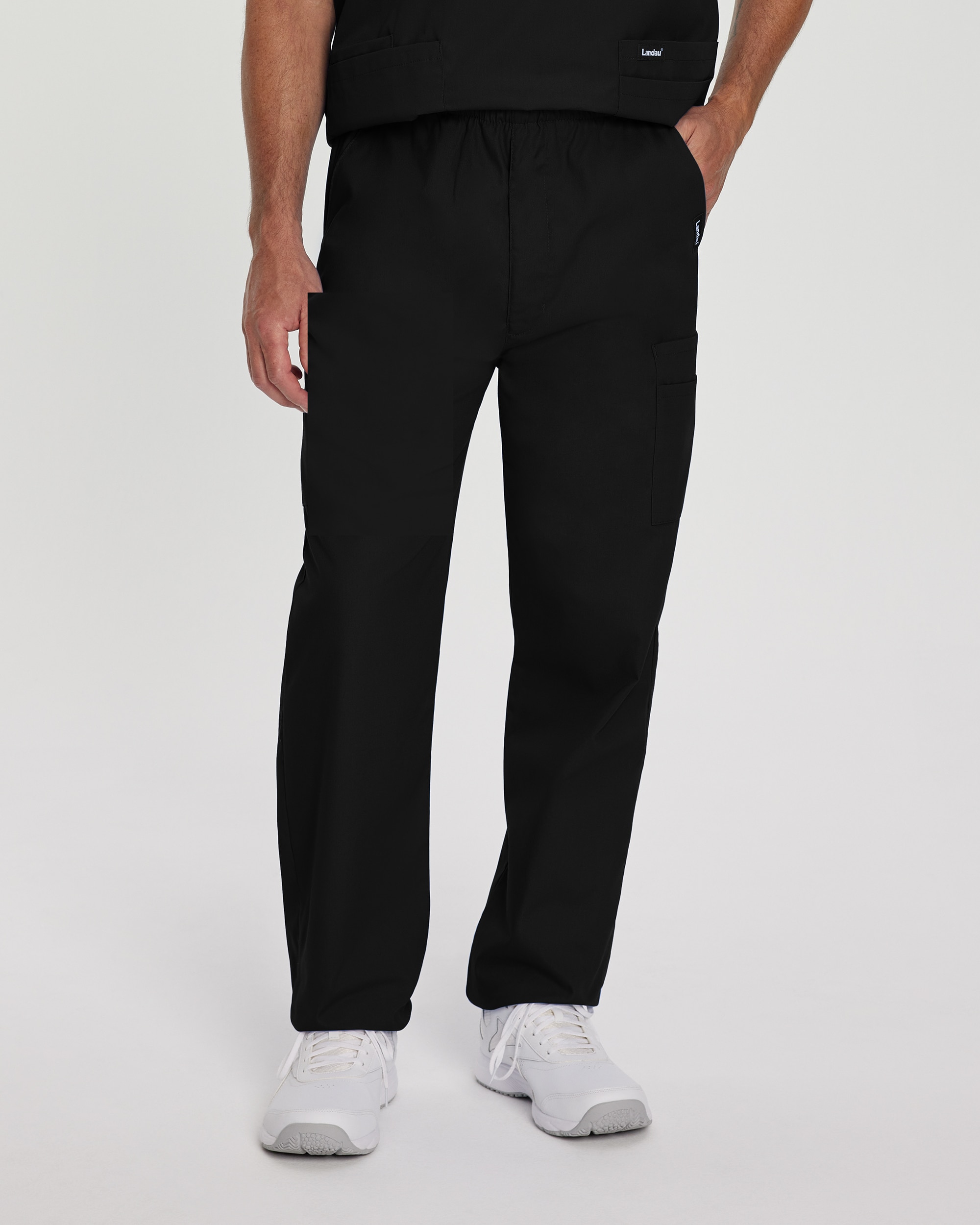 Landau Essentials Men's Straight-Leg Cargo Scrub Pants