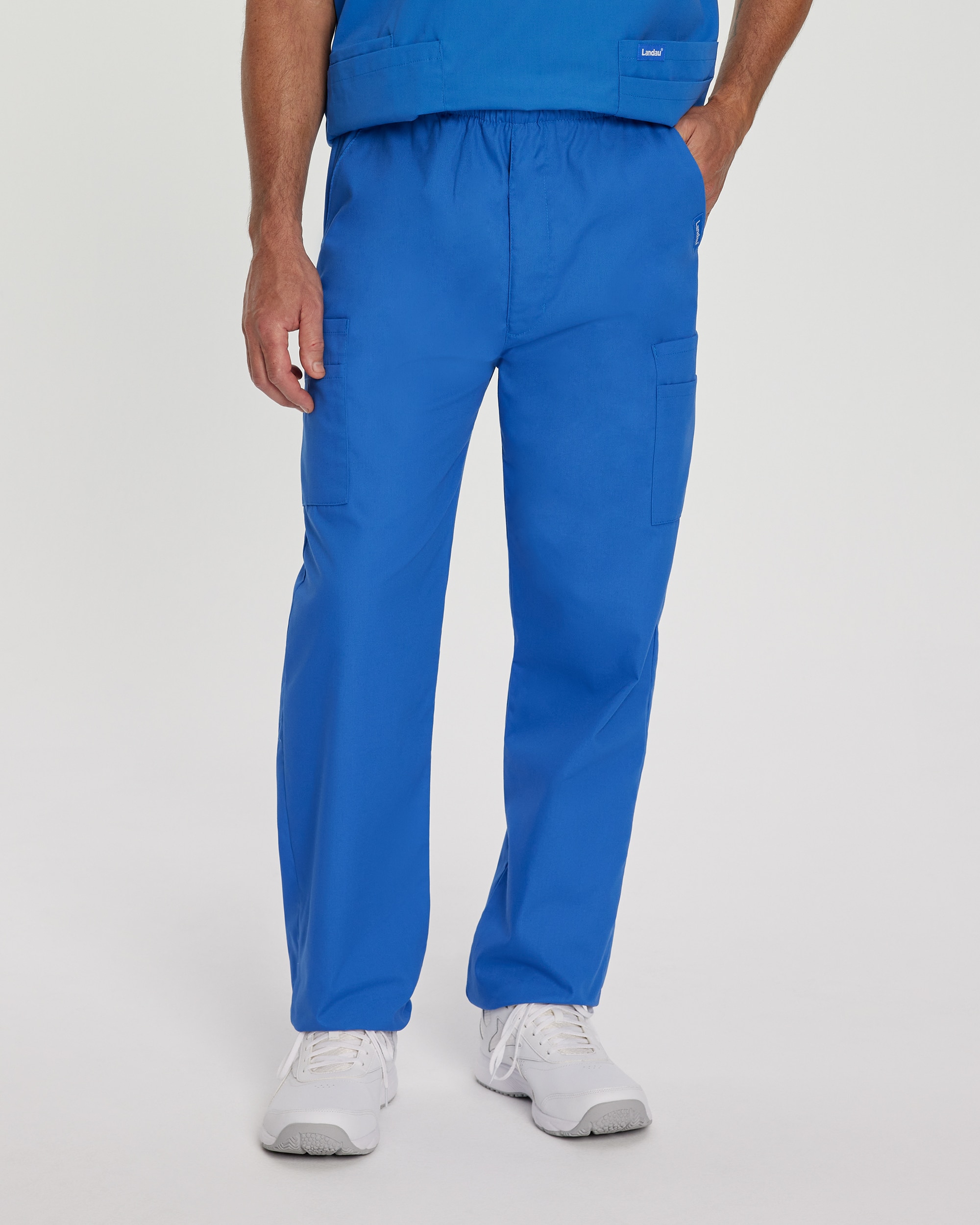 Landau Essentials Men's Straight-Leg Cargo Scrub Pants