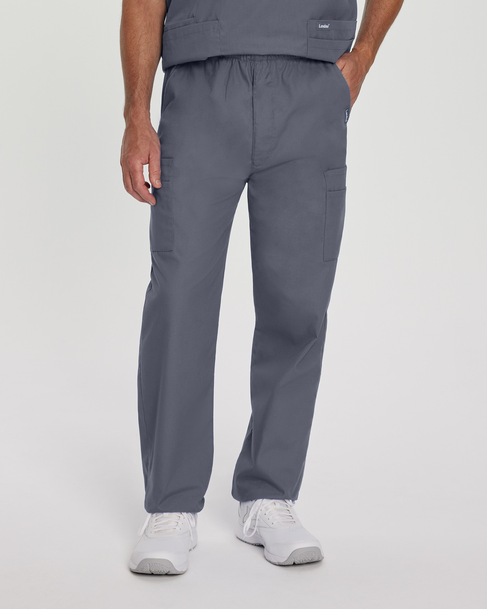 Landau Essentials Men's Straight-Leg Cargo Scrub Pants