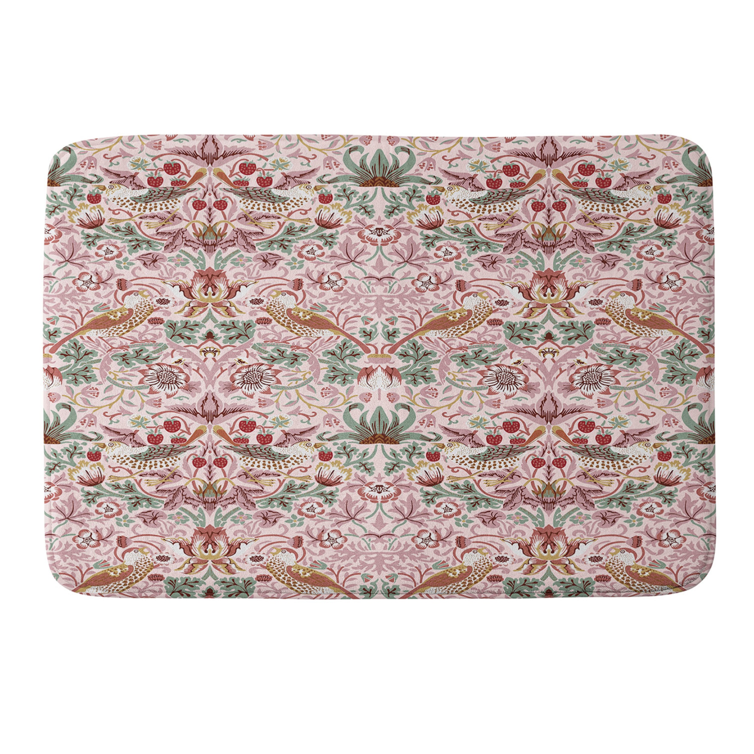 Society6 Strawberry Thief Bath Mat