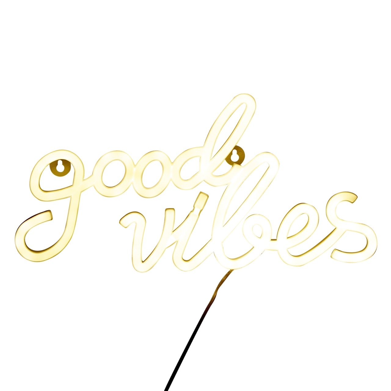 Good Vibes Pink Neon Sign for Wall Decor Led Light Battery Operated