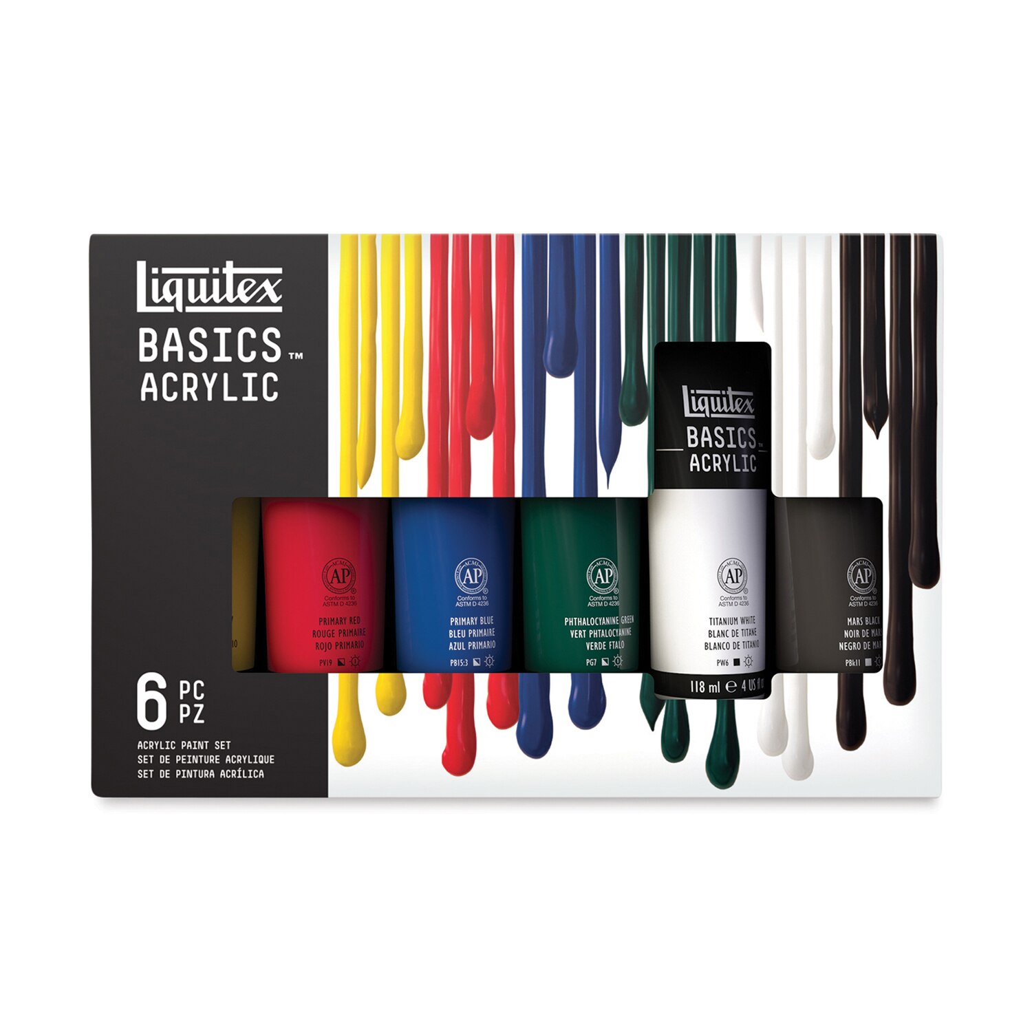 Liquitex BASICS 6-Color Acrylic Set, 4 oz.
