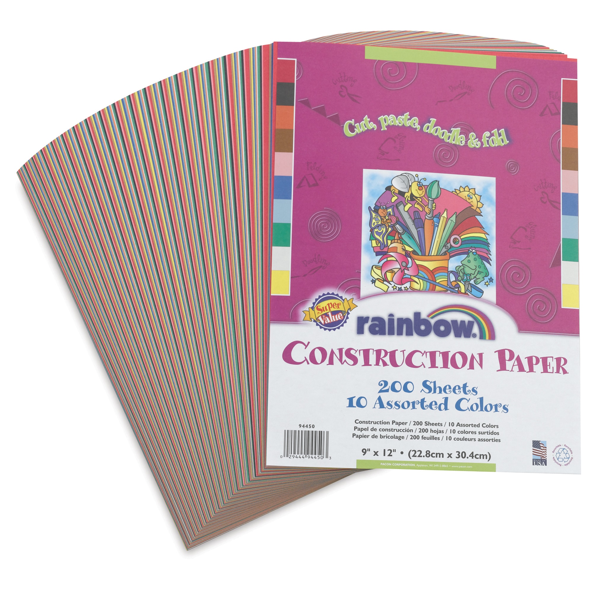 Pacon Construction Paper Value Pack 200 Sheets 9" x 12"
