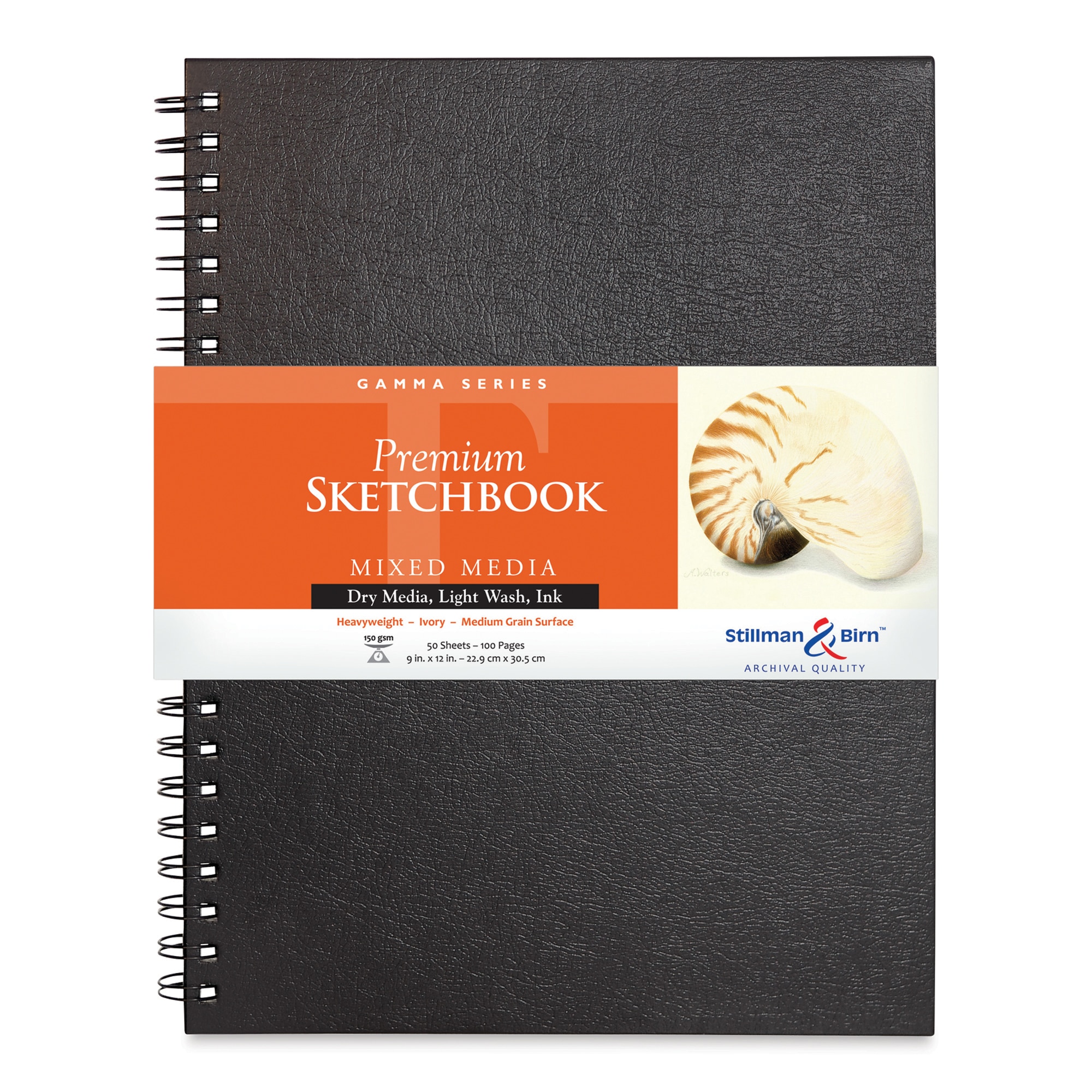 Stillman & Birn Gamma Series Spiralbound Sketchbook - 12" x 9" Portrait 50 Sheets