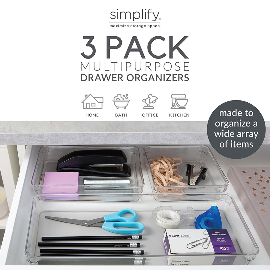 Simplify 3 Pack Multipurpose Drawer Organizers