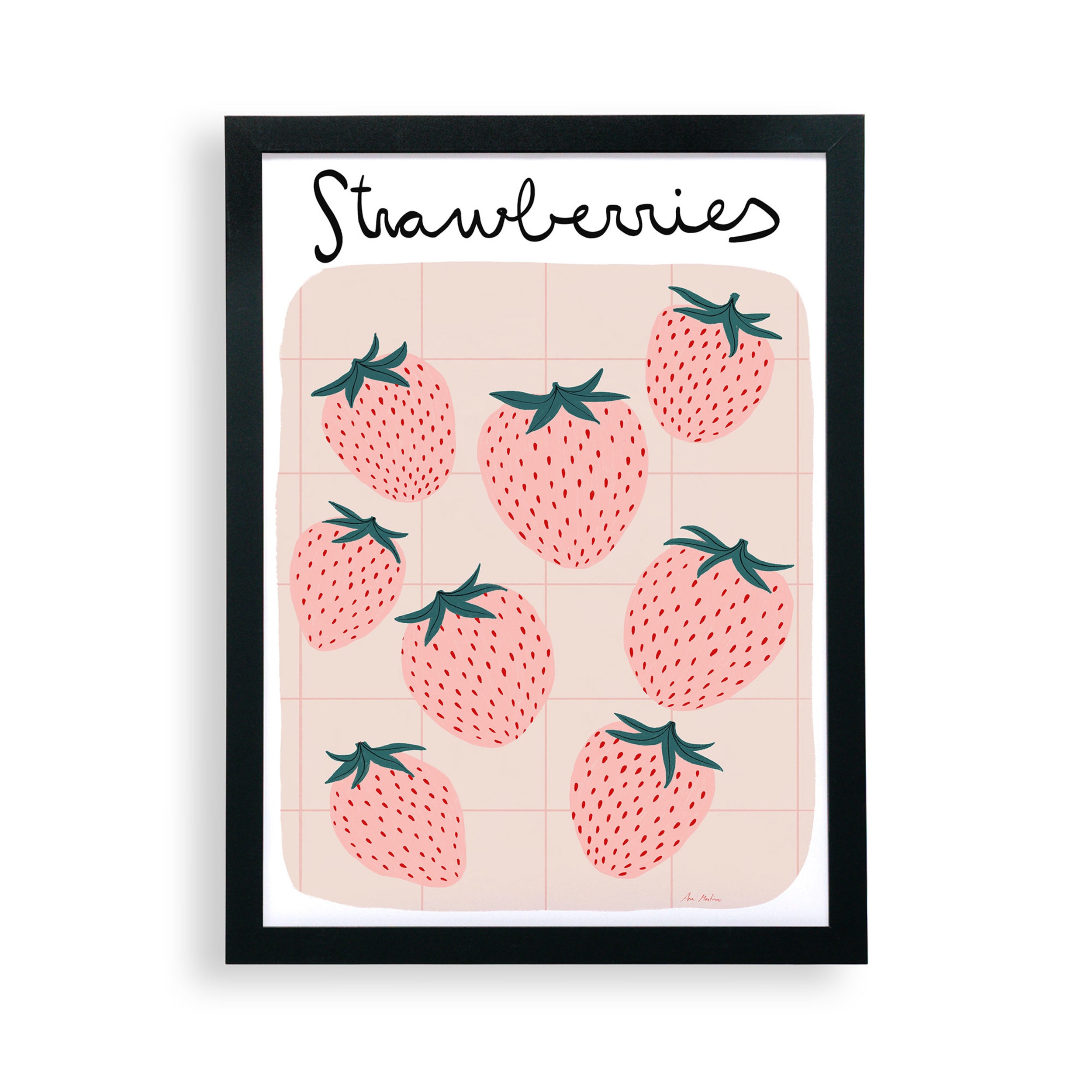 Society6 Fresas Framed Poster