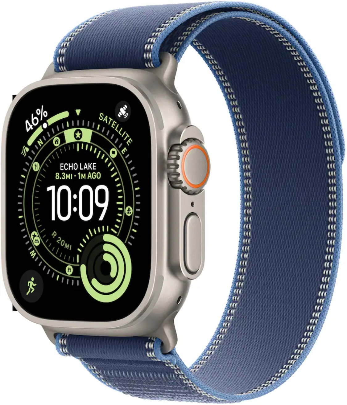 Apple Watch Ultra 3 GPS + Cellular 49mm Natural Titanium Case with Blue/Bright Blue Trail Loop - M/L