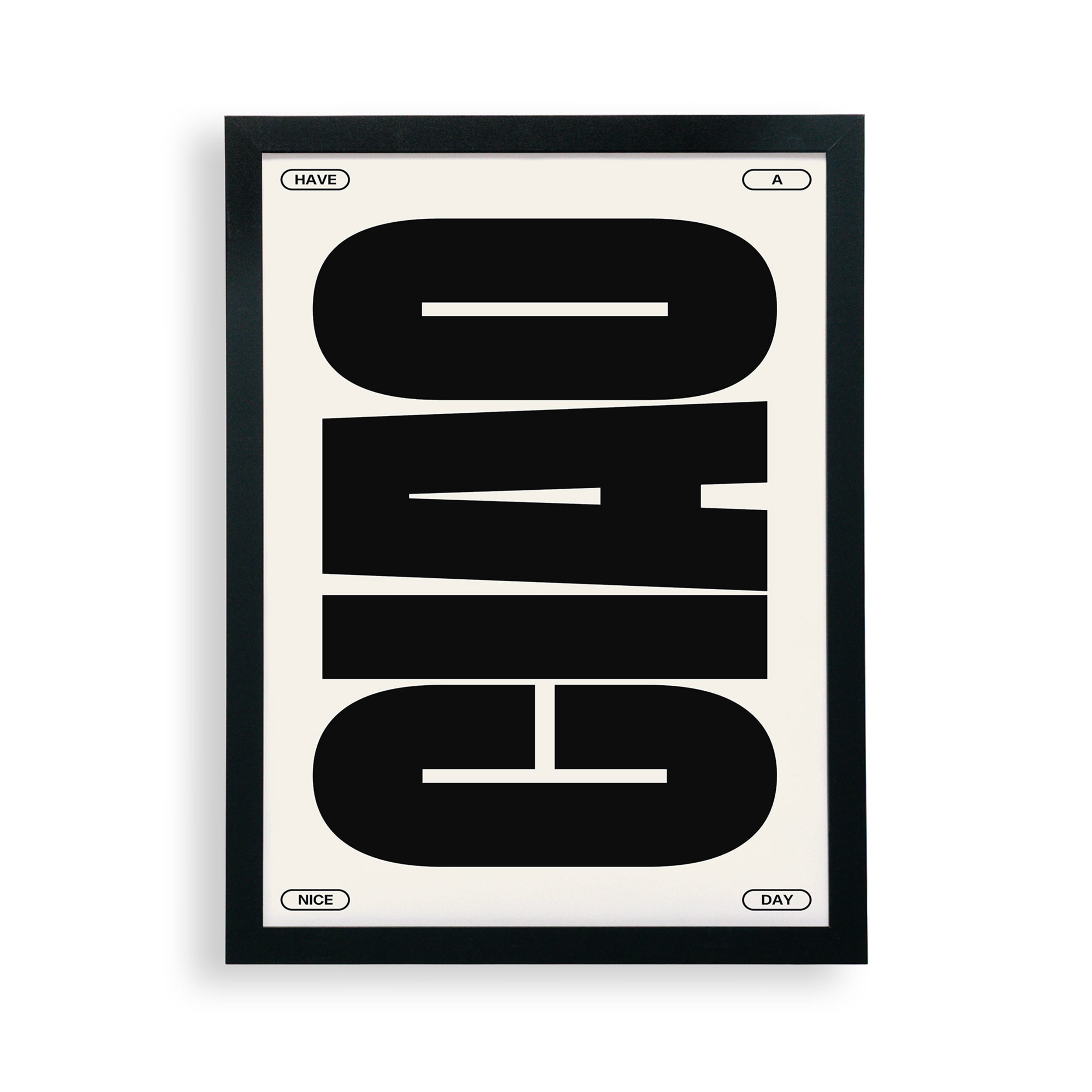 Society6 Ciao Bold Typography Framed Poster