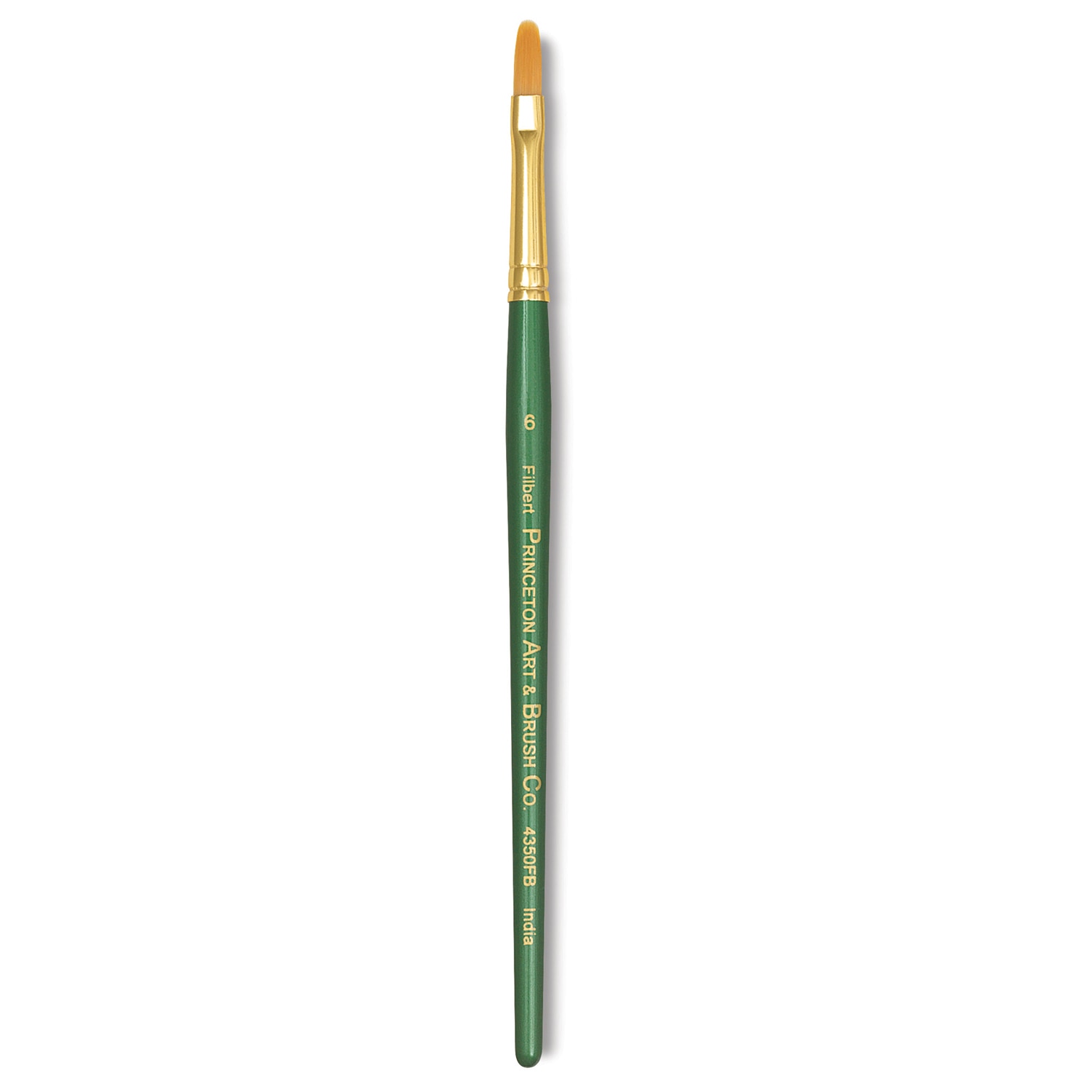 Princeton Brush Lauren Golden Synthetic Watercolor & Acrylic Brush, Filbert, 6