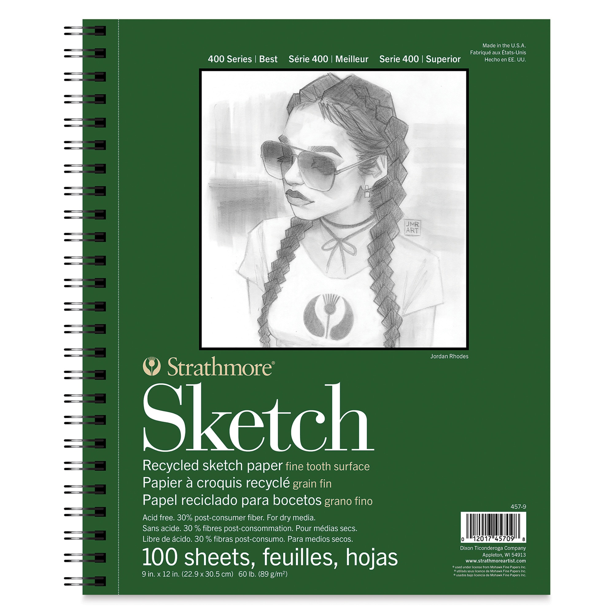 Strathmore 400 Series Recycled Sketch Pad - 9" x 12" Portrait 100 Sheets