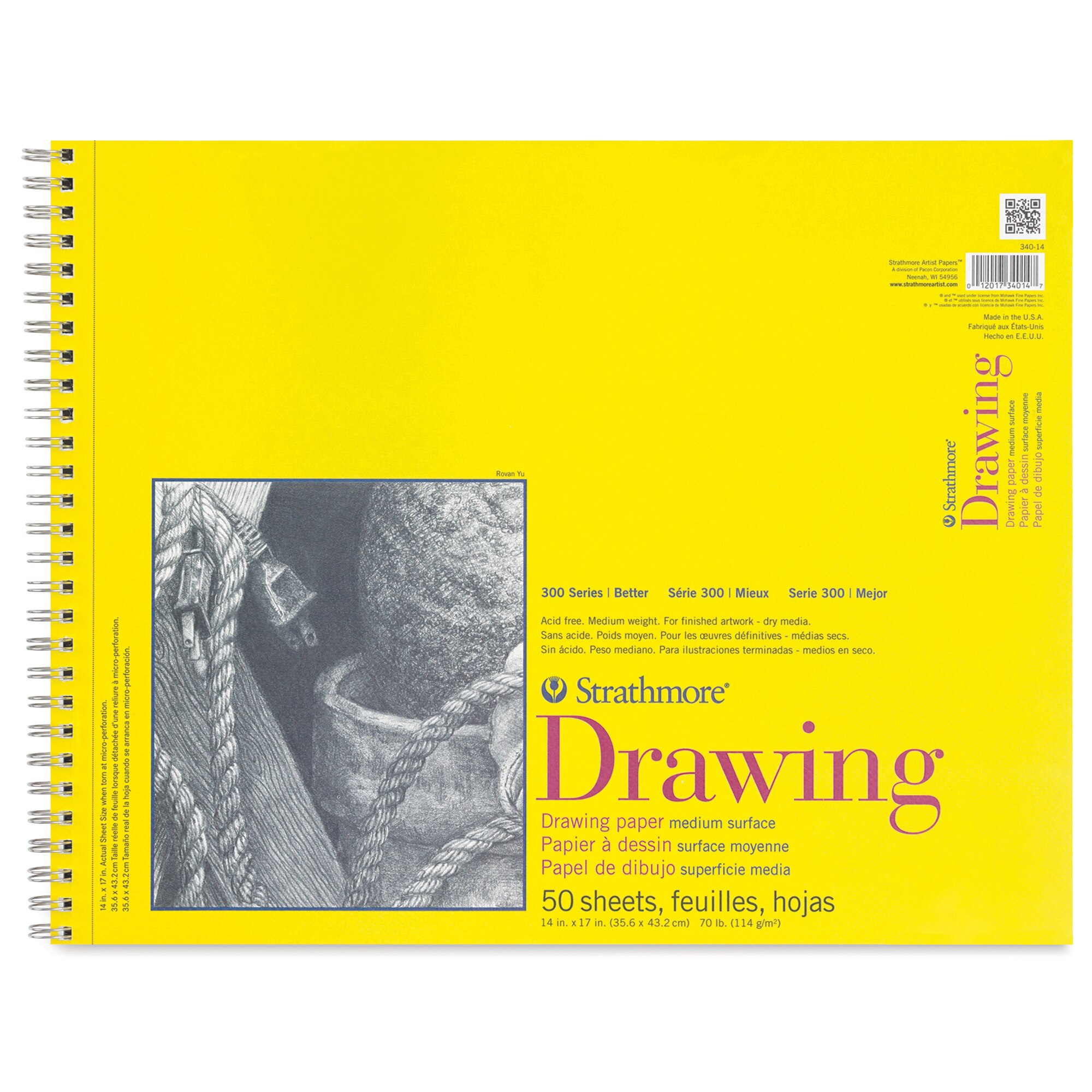 Strathmore 300 Series Drawing Pad - 14" x 17" Wire Bound 50 Sheets