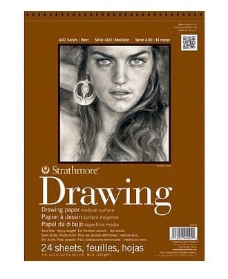 Strathmore Drawing Paper Pad, 400 Series, Medium Surface, 14" x 17"