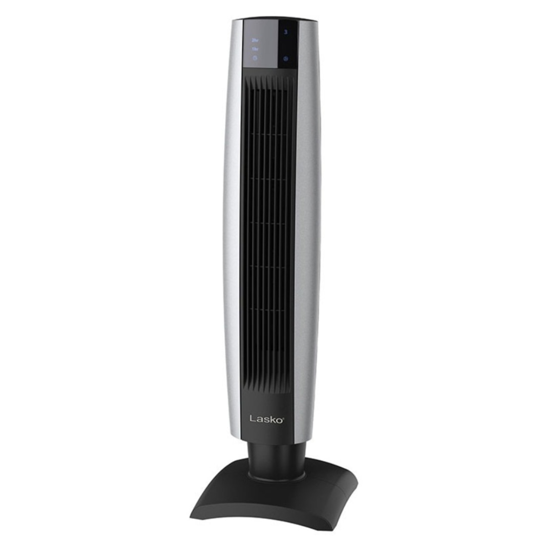 Lasko 34 in. Oscillating Floor Fan in Silver and Black