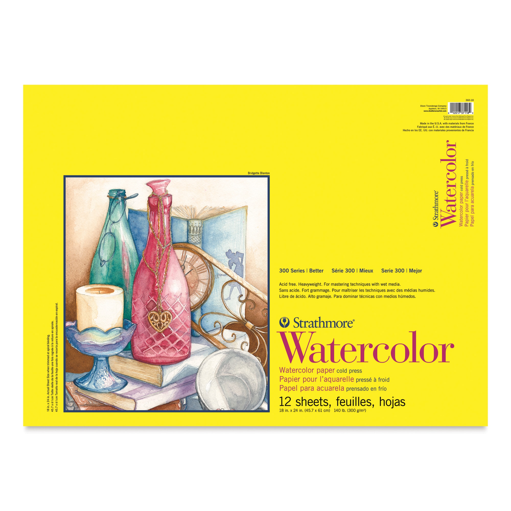 Strathmore 300 Series Student Watercolor Pad - 18" x 24" Cold Press Spiral Bound 12 Sheets
