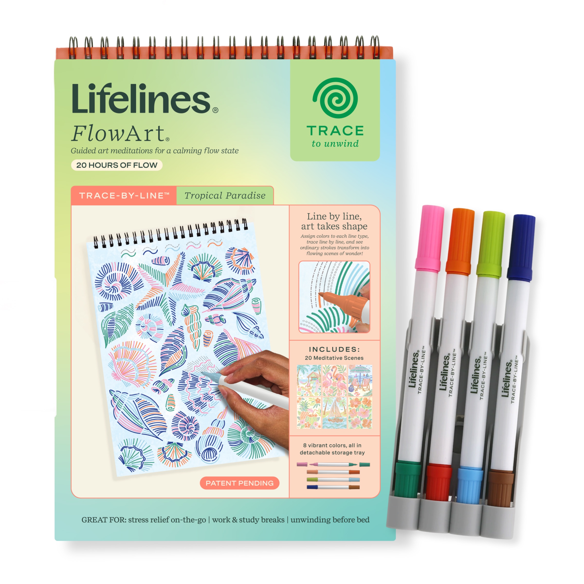 Lifelines FlowArt: Trace-By-Line Tropical Paradise