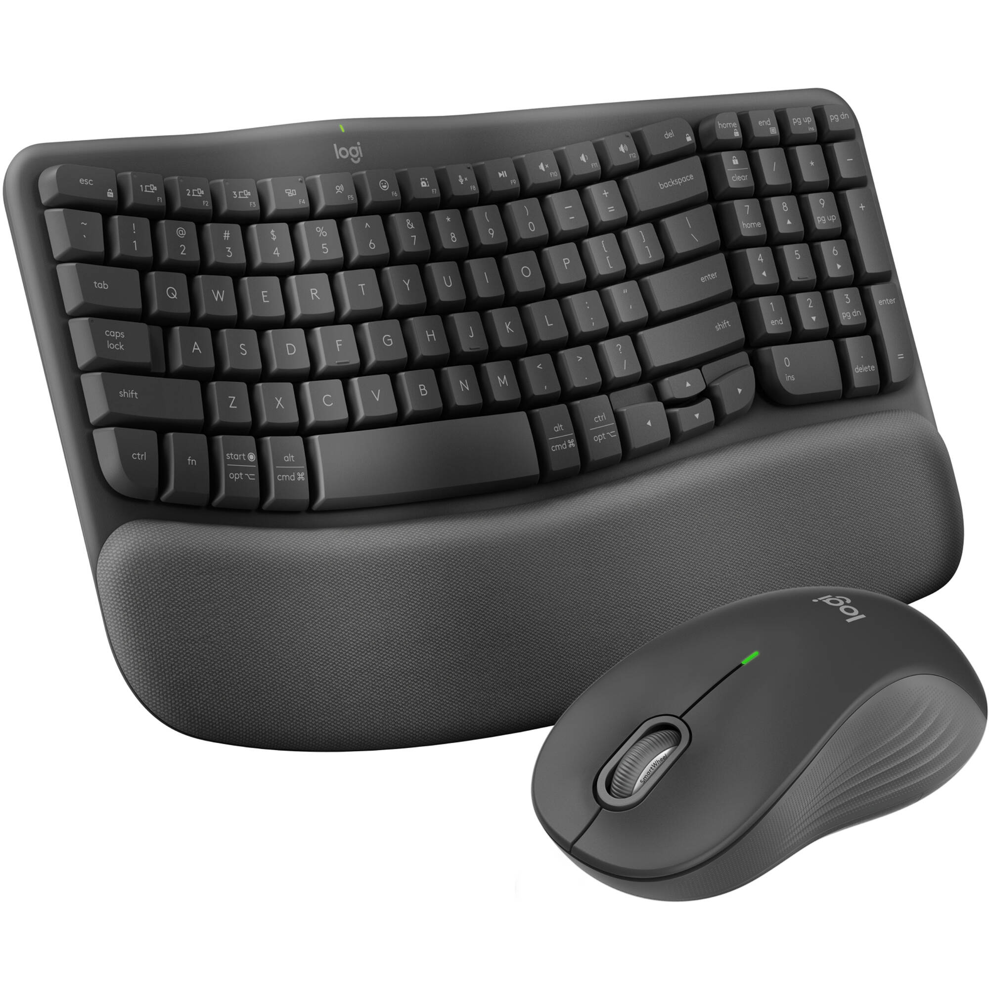 Logitech Wave Keys MK670 Combo Wireless Ergonomic Keyboard with Signature M550 L Wireless Mouse