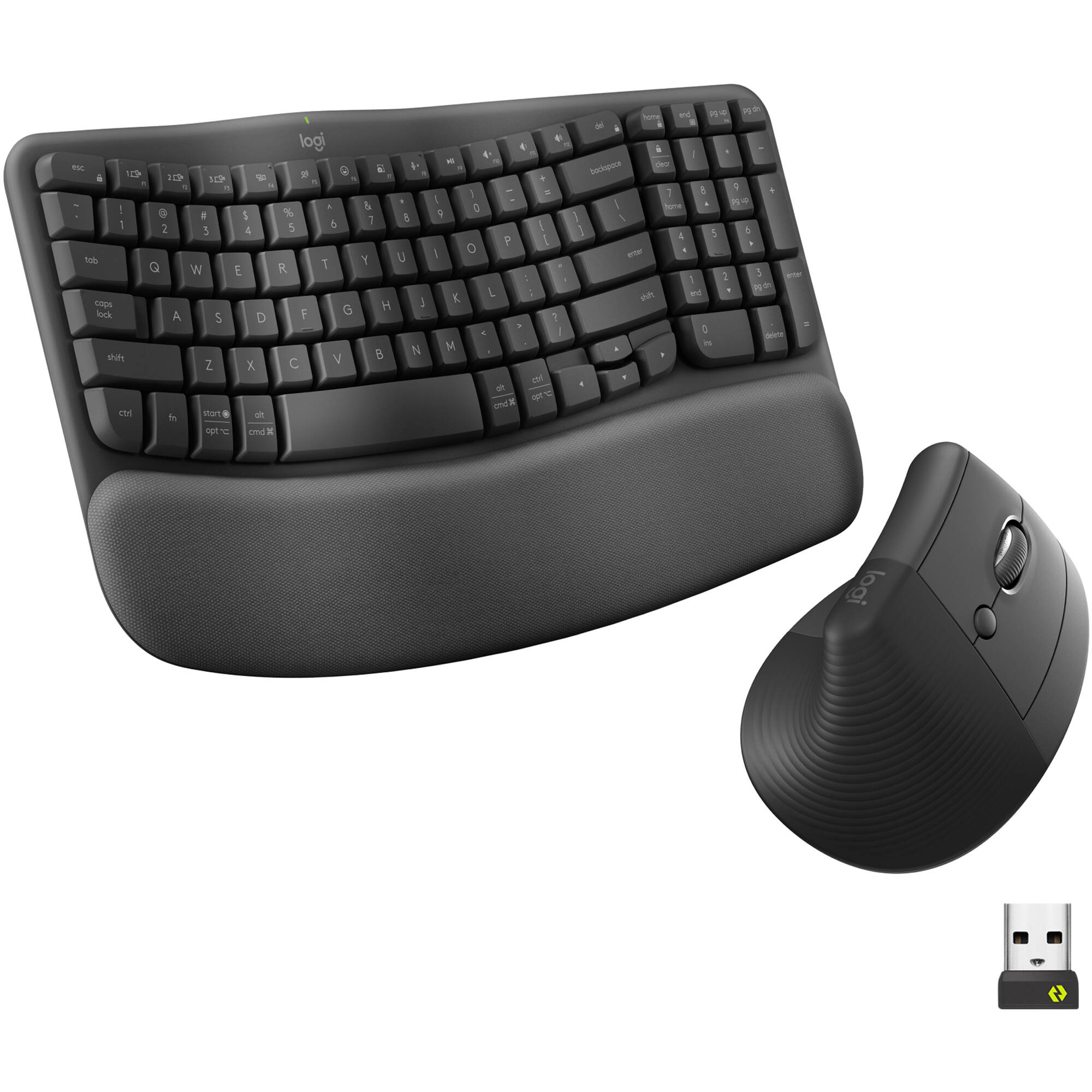 Logitech Wave Keys & Lift Vertical Mouse Combo