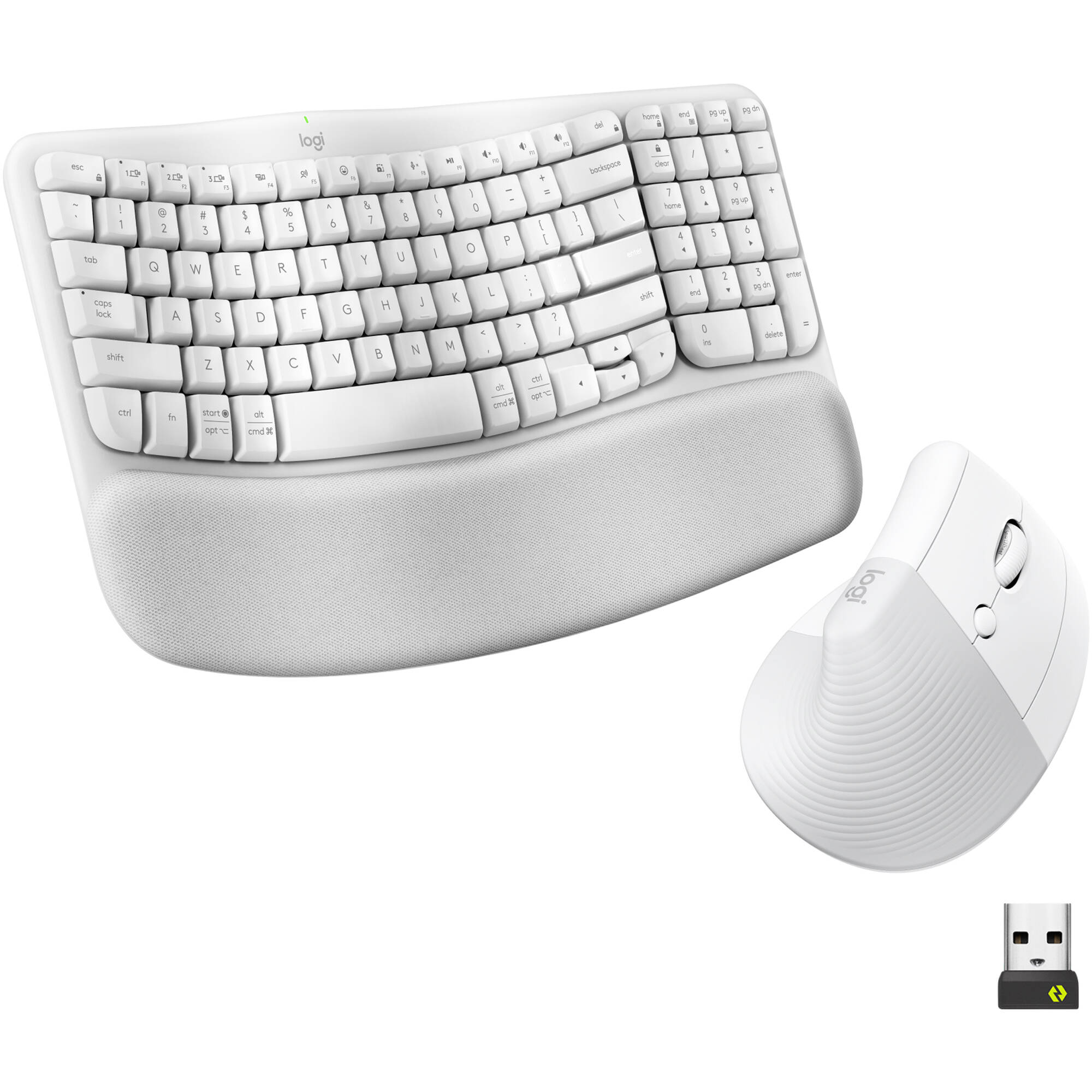 Logitech Wave Keys & Lift Vertical Mouse Combo