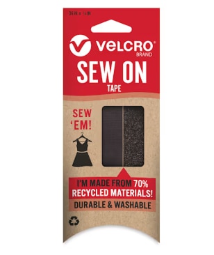 Velcro Brand ECO Collection Sew-On Tape Black 36" x 3/4"