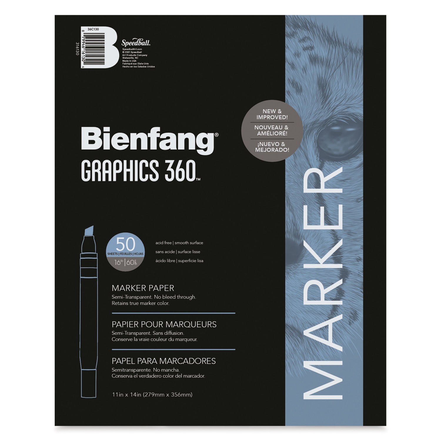 Bienfang Graphics 360 Marker Paper - 11" x 14" 50 Sheets