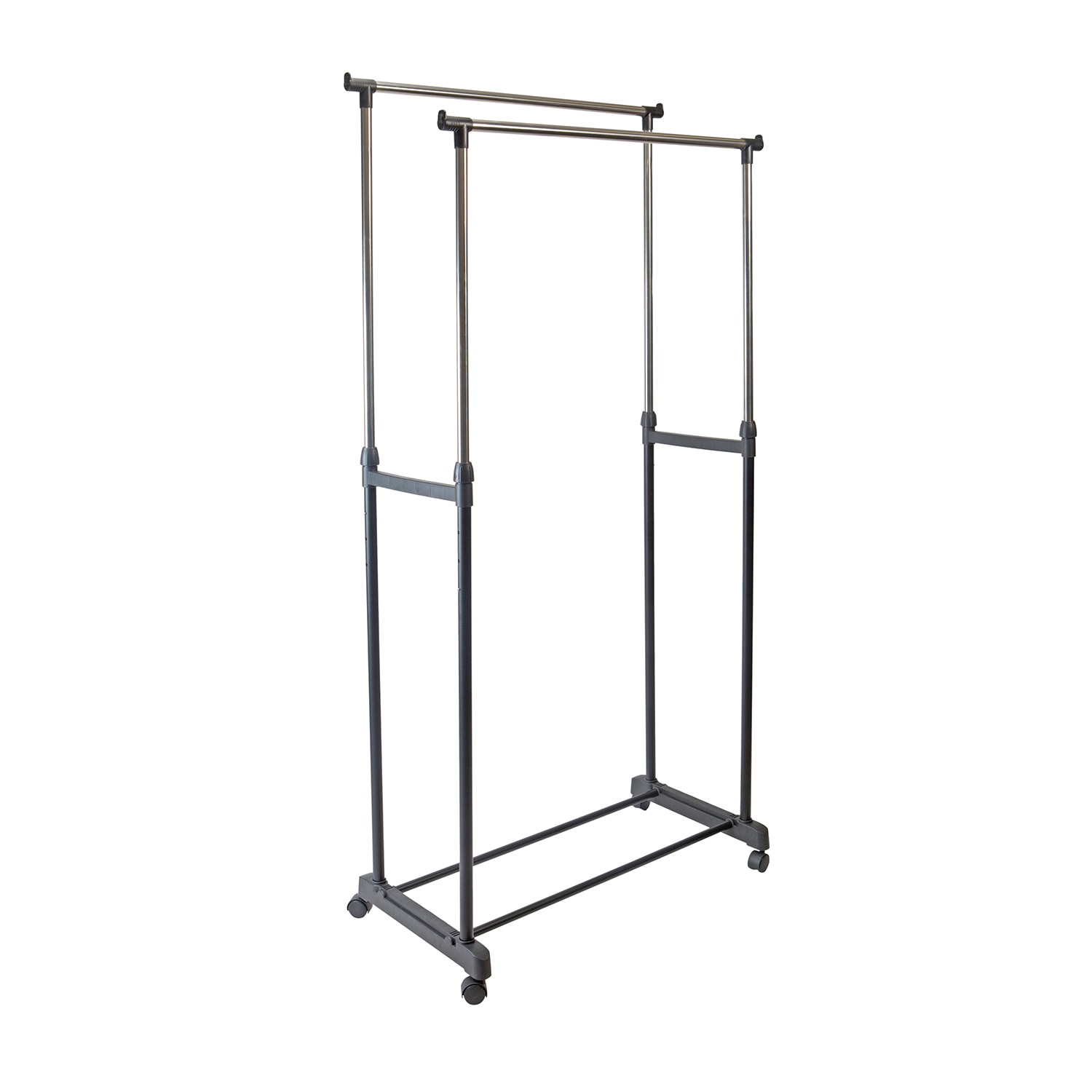 Simplify Double Tier Adjustable Height Rolling Garment Rack