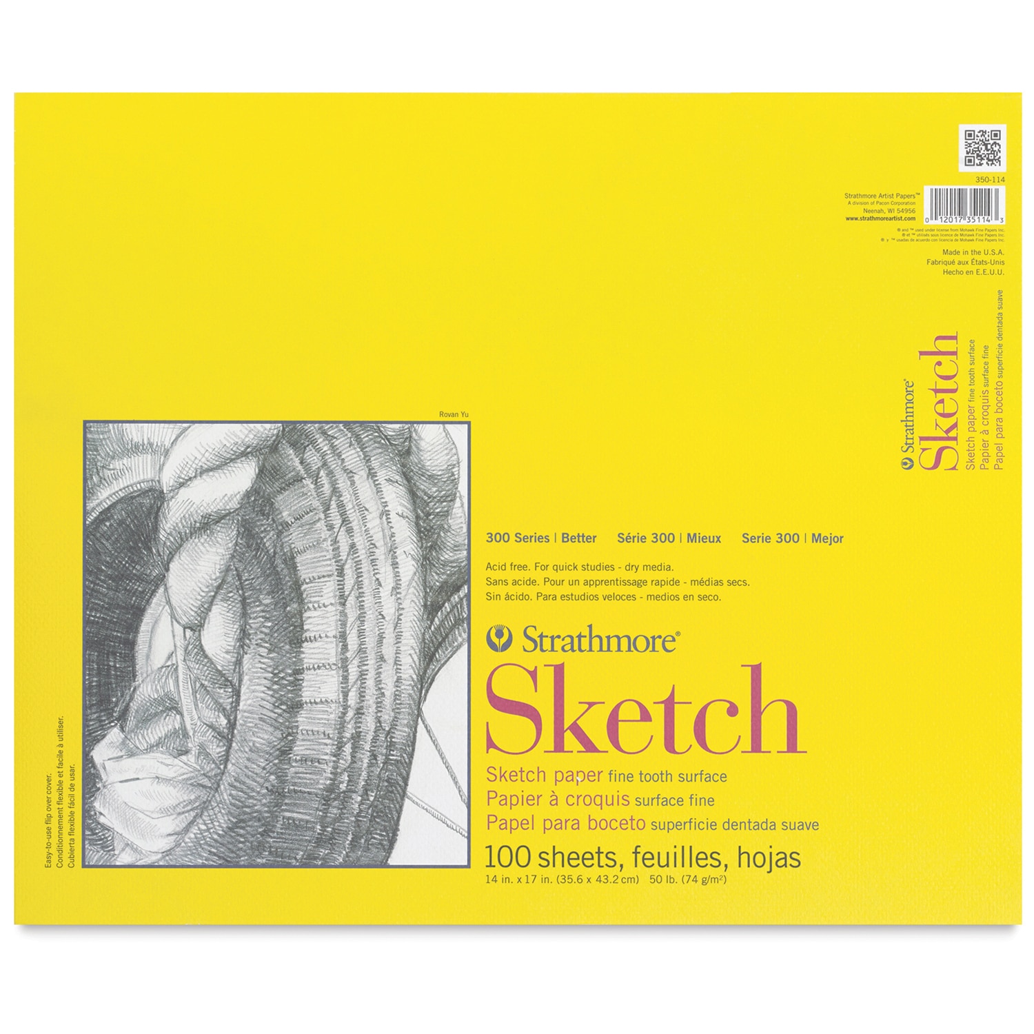 Strathmore 300 Series Sketch Pad - 14" x 17" 50 lb 100 Sheets