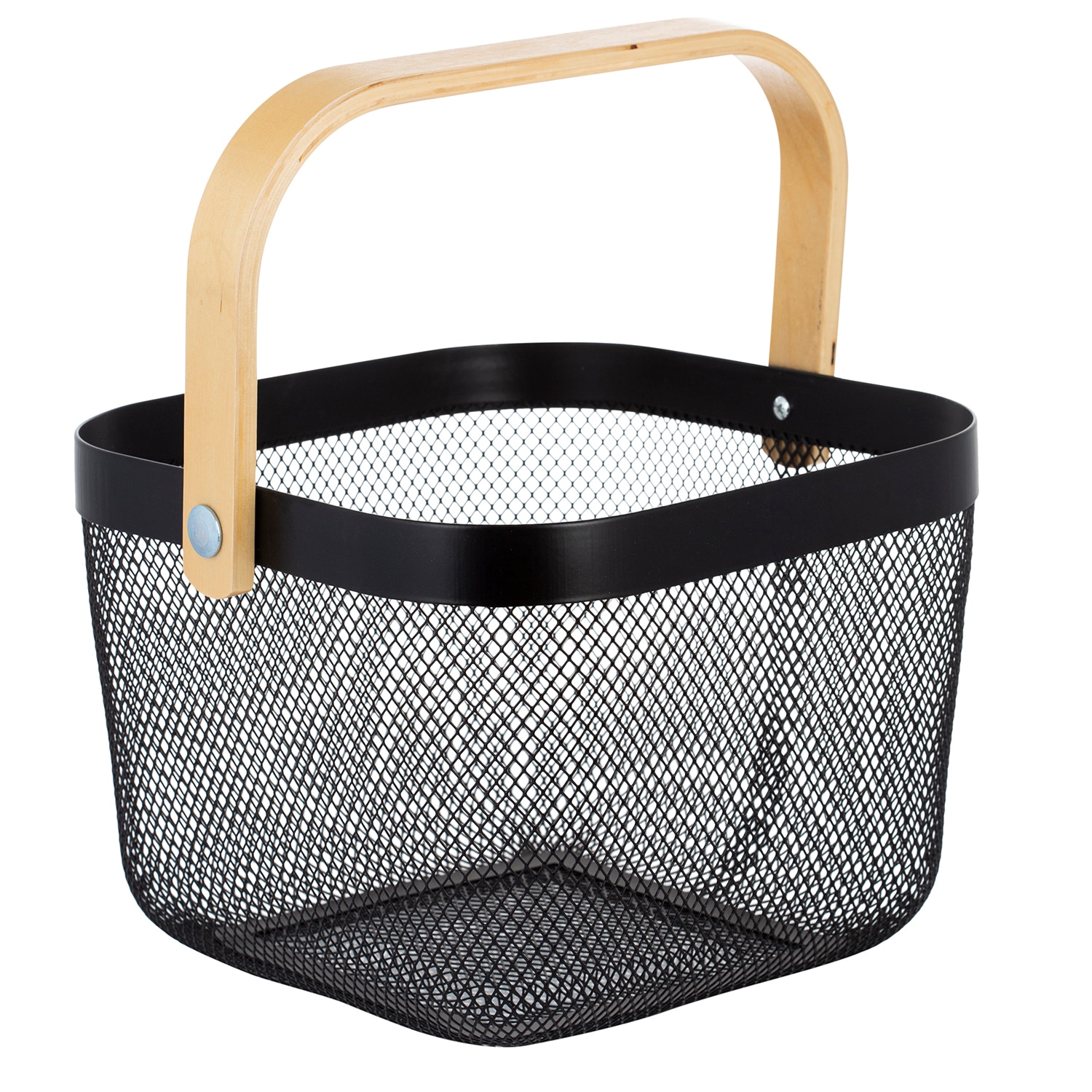 Simplify Mesh Tote with Bamboo Handle in Black