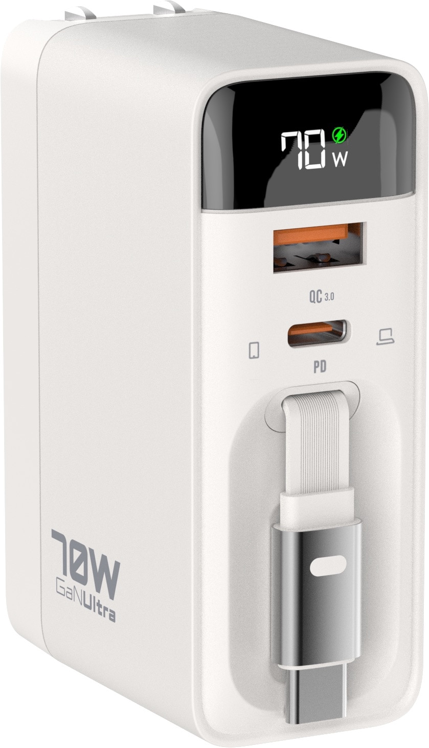ReelCharge 70W Wall Charger with Retractable Cable