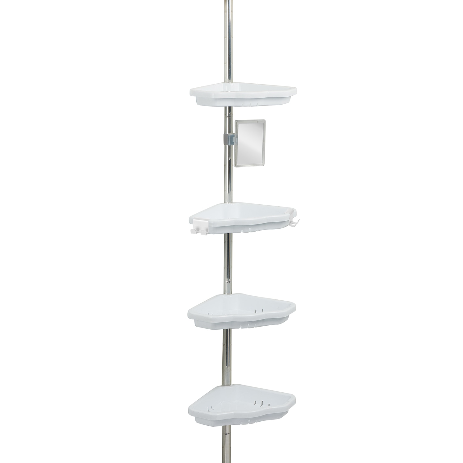 Bath Bliss Aluminum 4 Tier Corner Shower Organizer in White