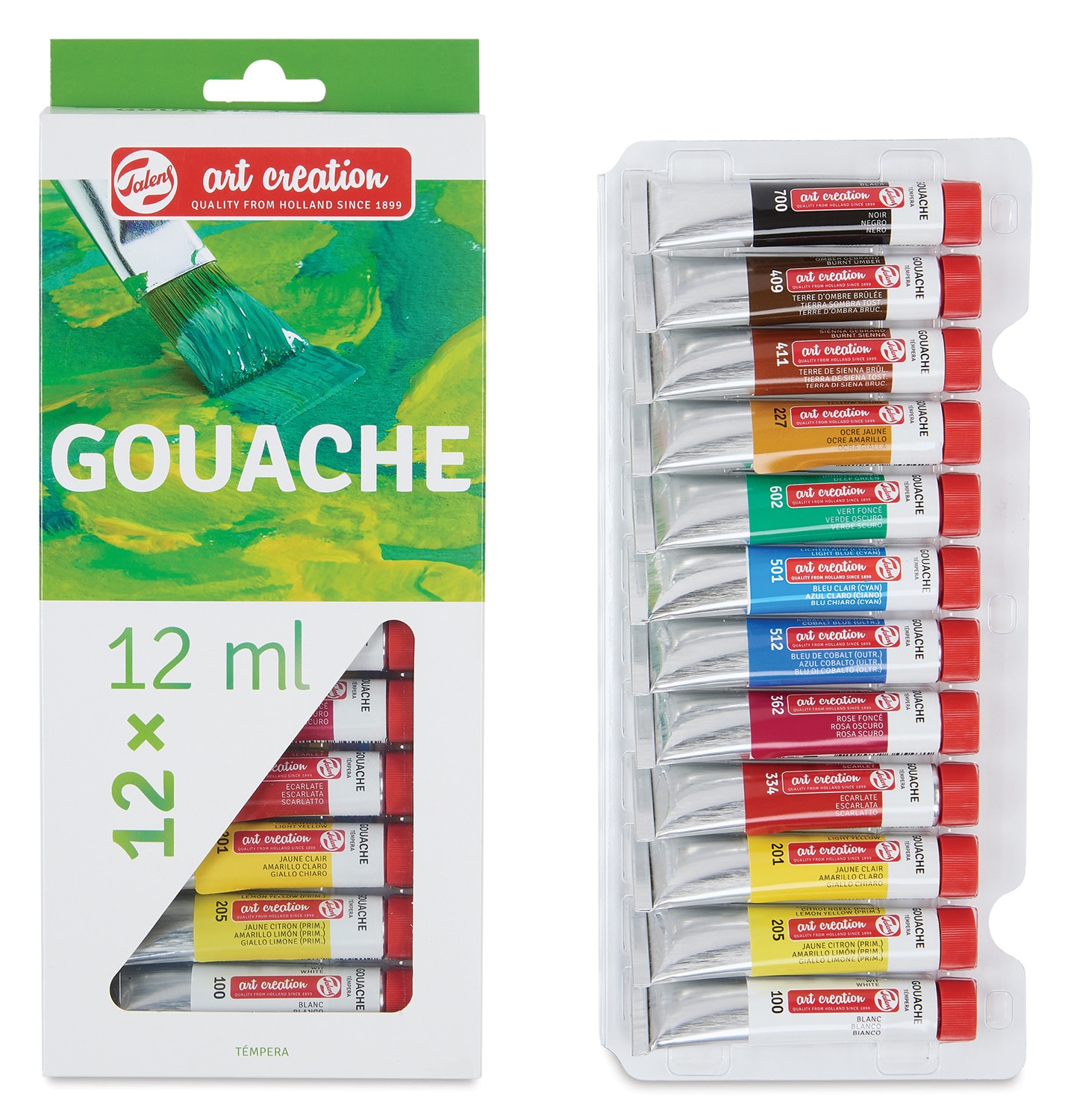Talens Art Creation Gouache - Set of 12 Assorted Colors 12 ml