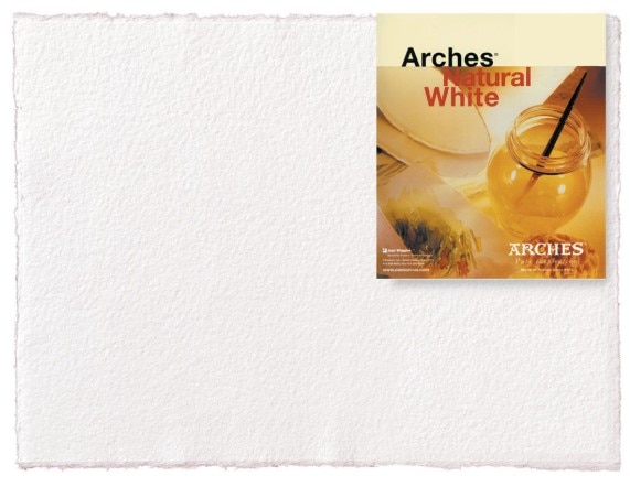 Arches Natural White Watercolor Sheet, Cold-Pressed, 22" x 30", 140 lb., 10 Sheets