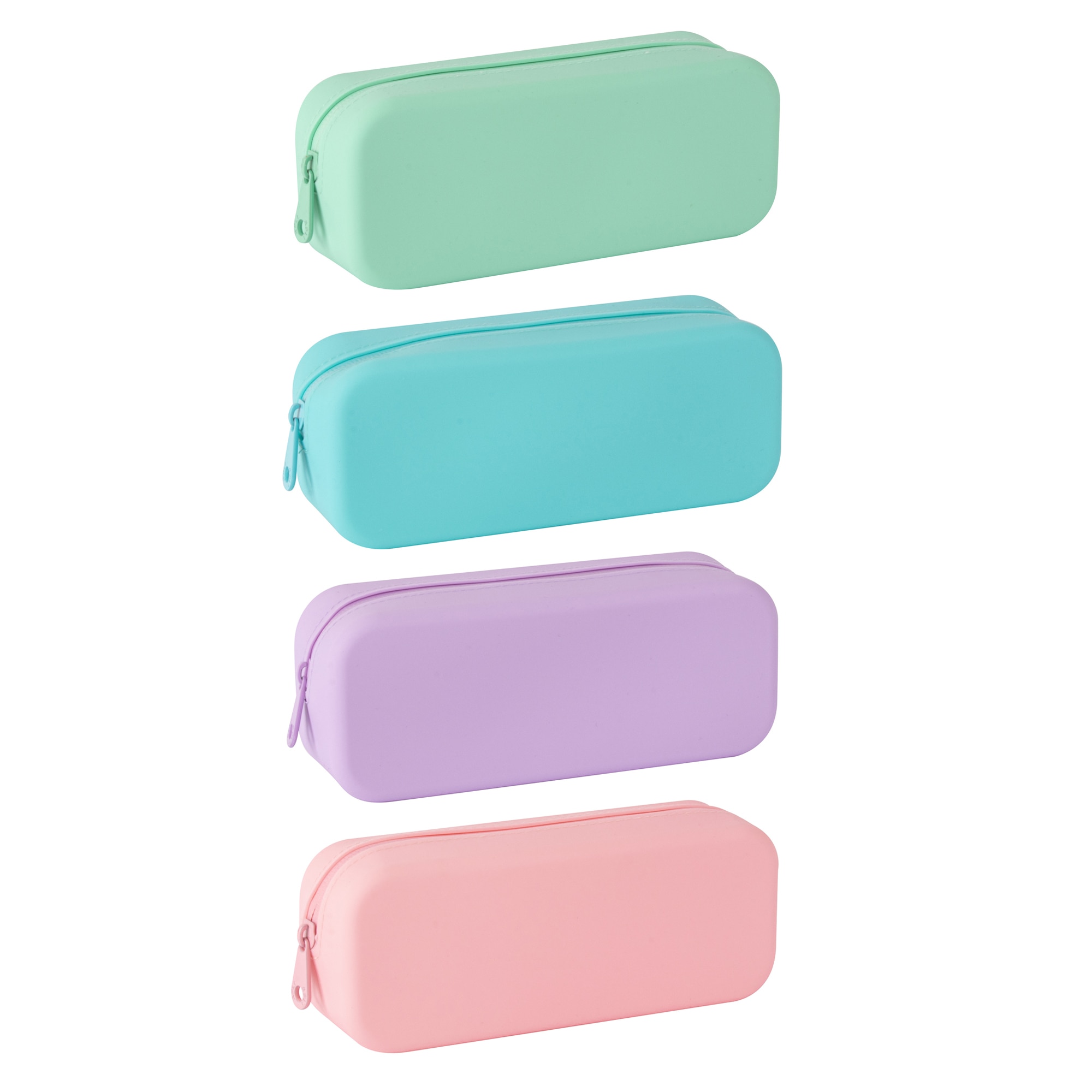 APLI Nordik Collection Silicone Pencil Case with Zipper Assorted Pastel