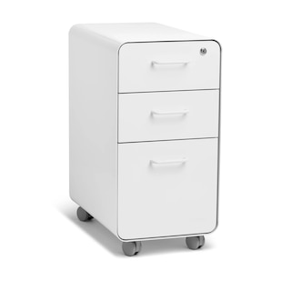 White Slim Stow 3-Drawer File Cabinet