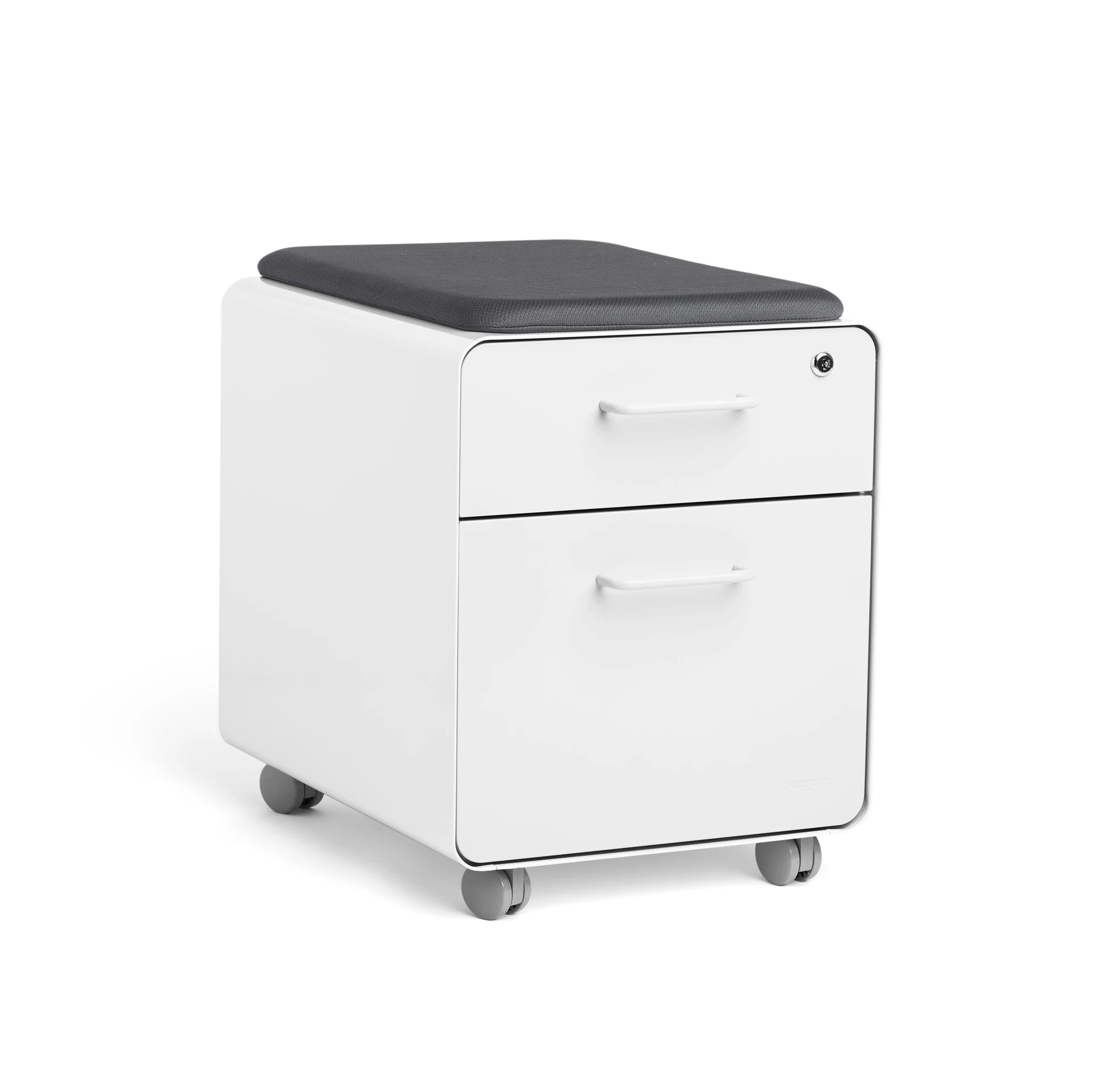 White Mini Stow 2-Drawer File Cabinet, Rolling
