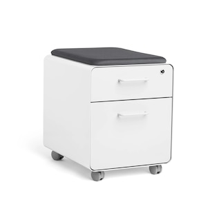 White Mini Stow 2-Drawer File Cabinet, Rolling