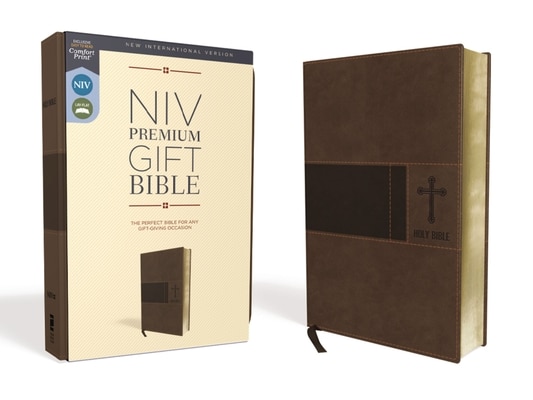 Niv  Premium Gift Bible  Leathersoft  Brown  Red Letter Edition  Comfort Print