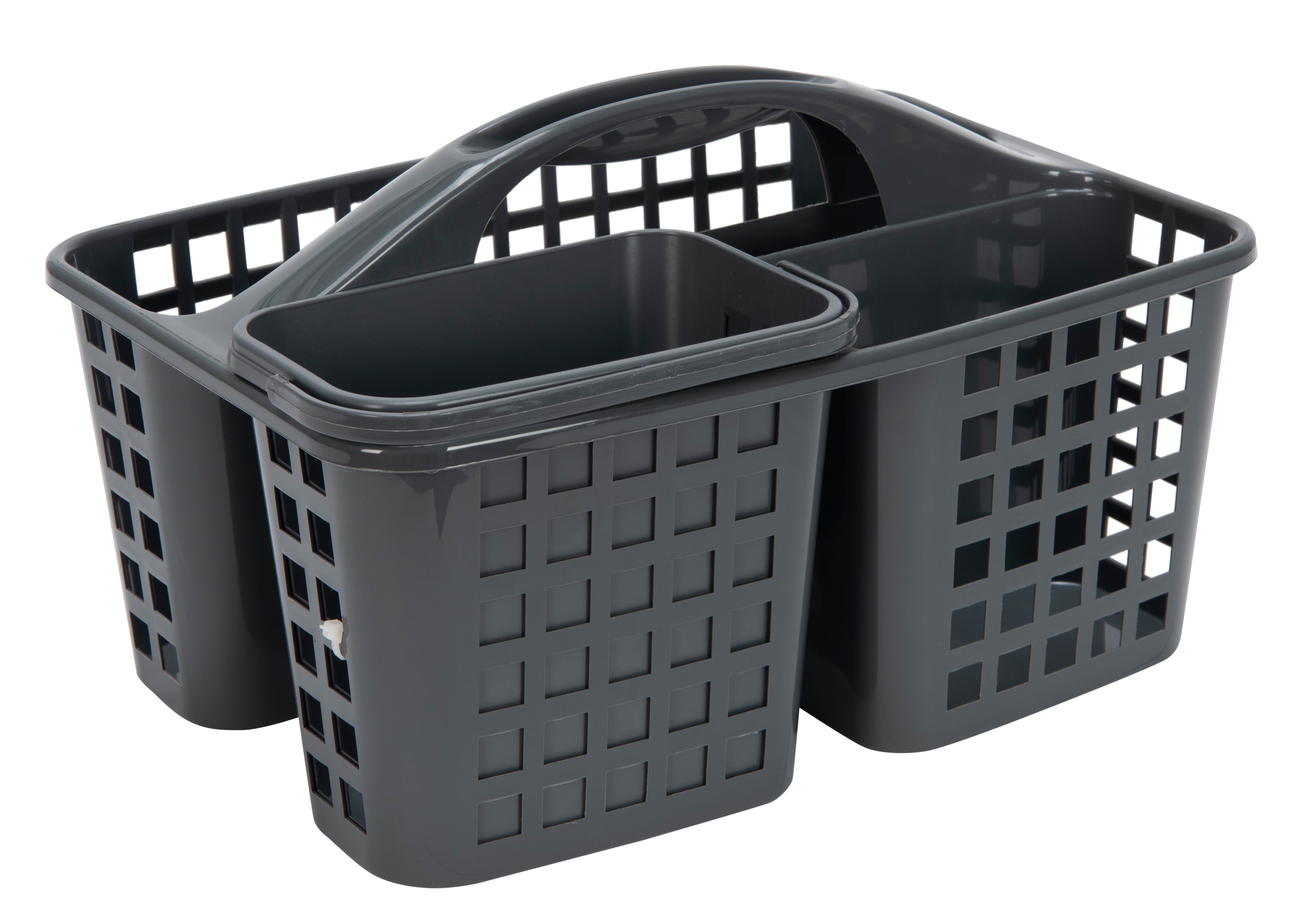 Bath Bliss 2-In-1 Portable Dark Grey Bath Tote With 4 Compartments