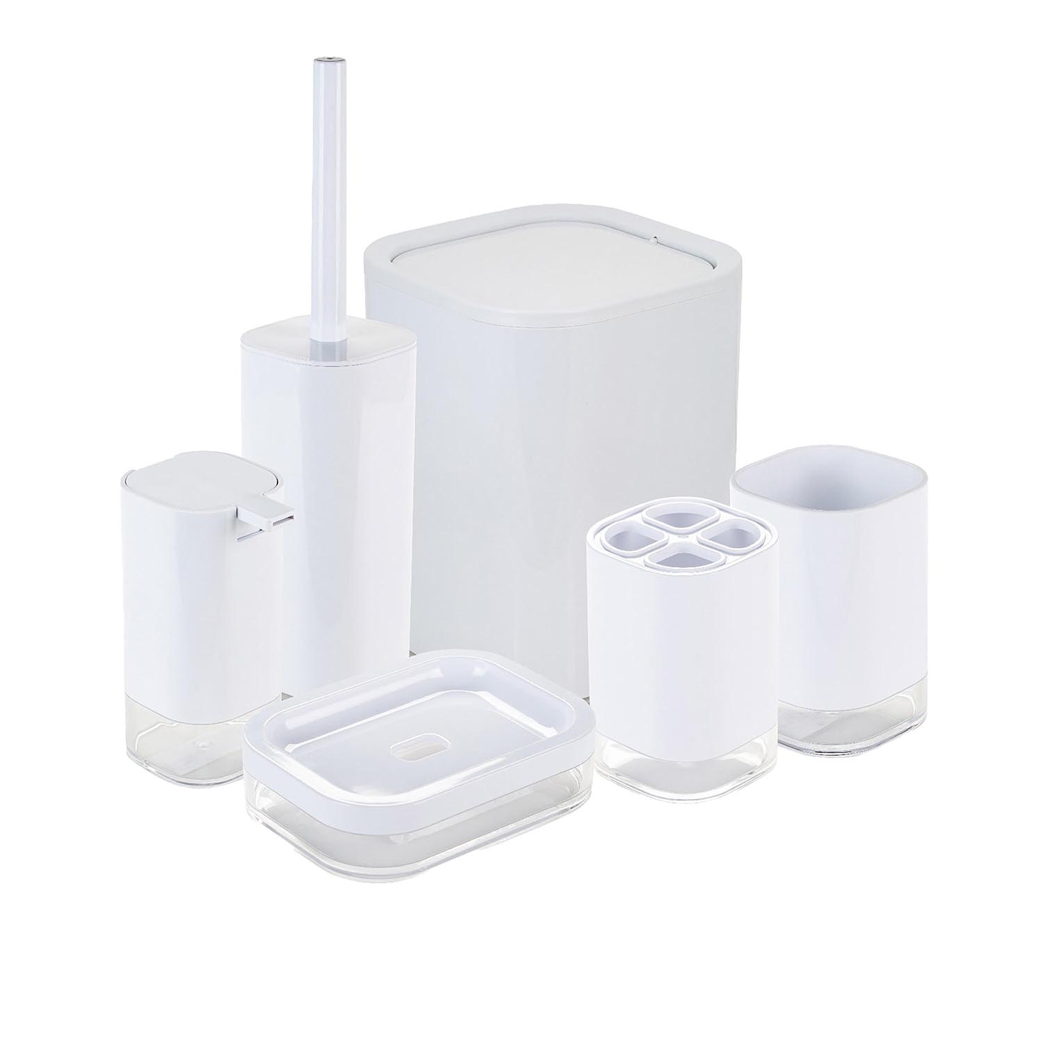 Bath Bliss 6 Piece Acrylic Bathroom Set In White