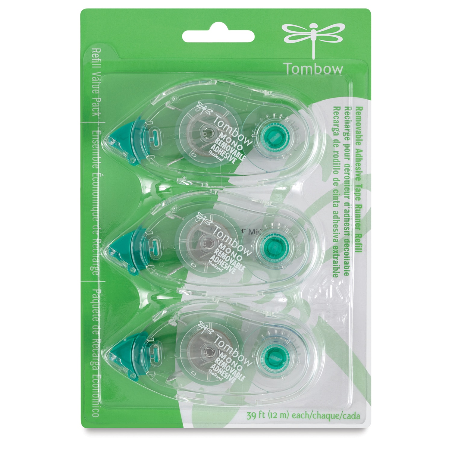 Tombow Mono Adhesive Removeable Adhesive Refill Pkg of 3