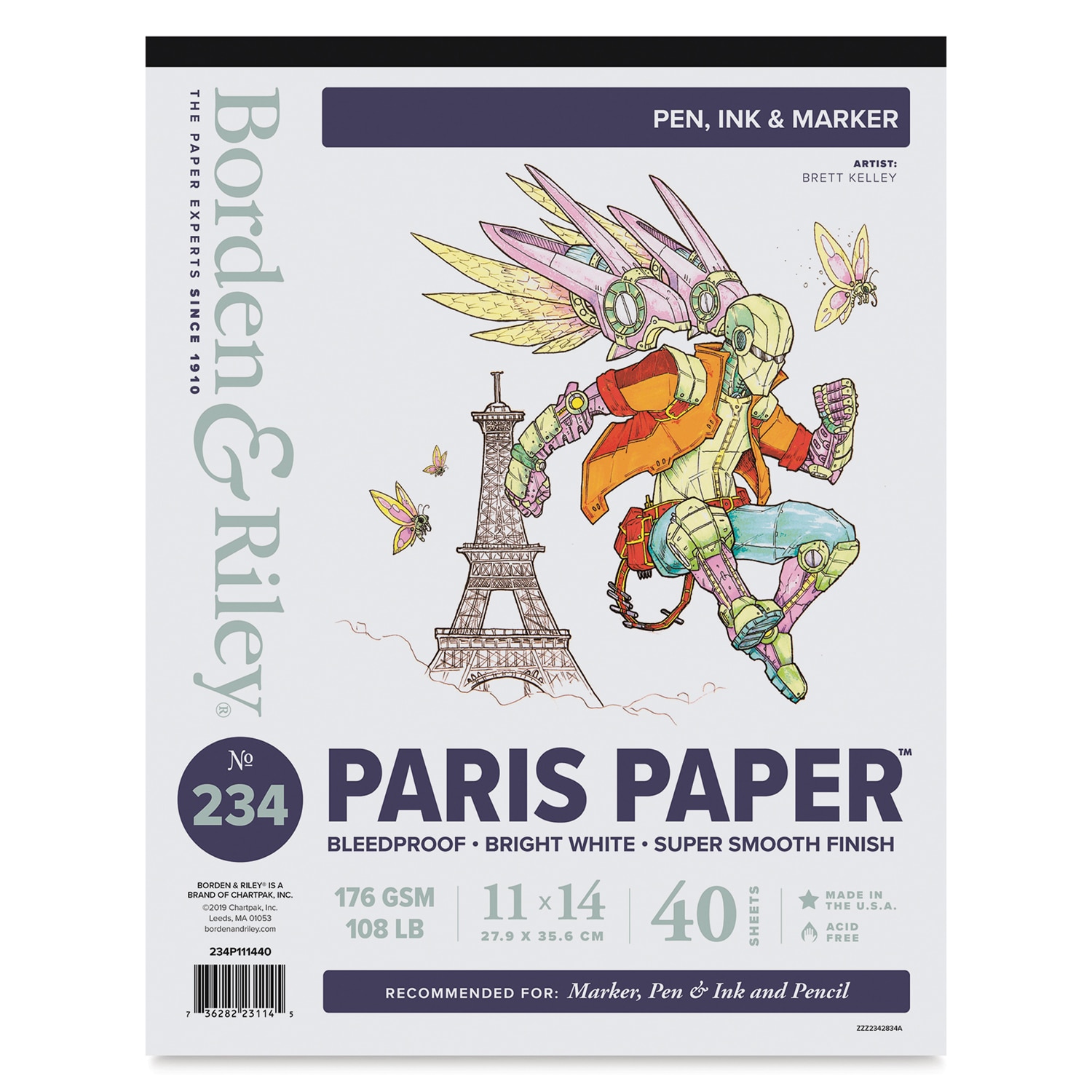Borden & Riley Paris Paper Sketch Pad - 11" x 14" 40 Sheets