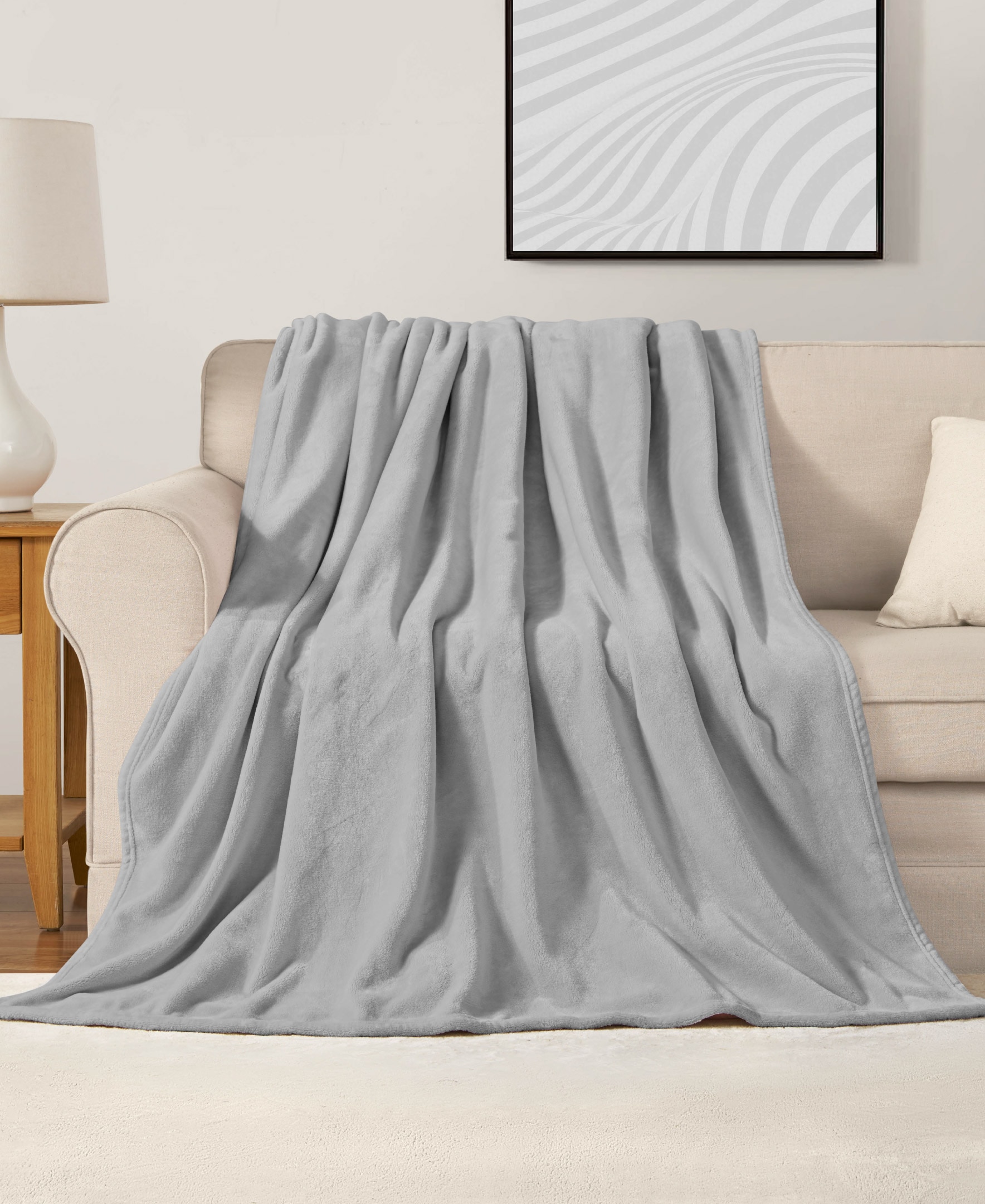 The Sheet Lab Solid Plush Throw Blanket 50"X70"